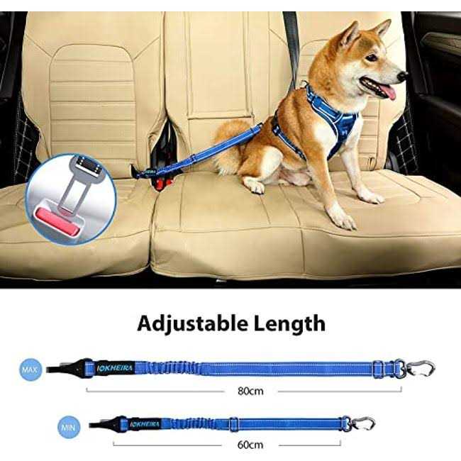 Alternative view of IOKHEIRA Dog Seat Belt Car Harness Seatbelt Car Reflective Bungee