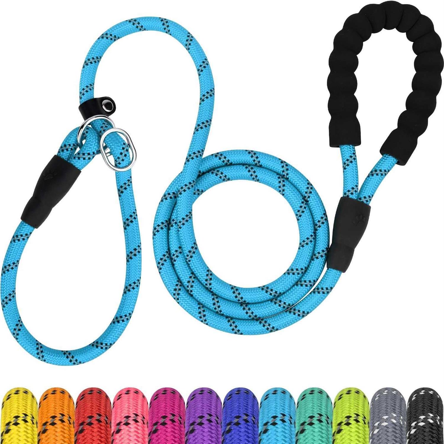 TagME 6 FT Slip Lead Dog Leash,12 colors,Reflective Strong Rope Slip Leash with Padded Handle,Durable No Pulling Pet Training Leash Dogs