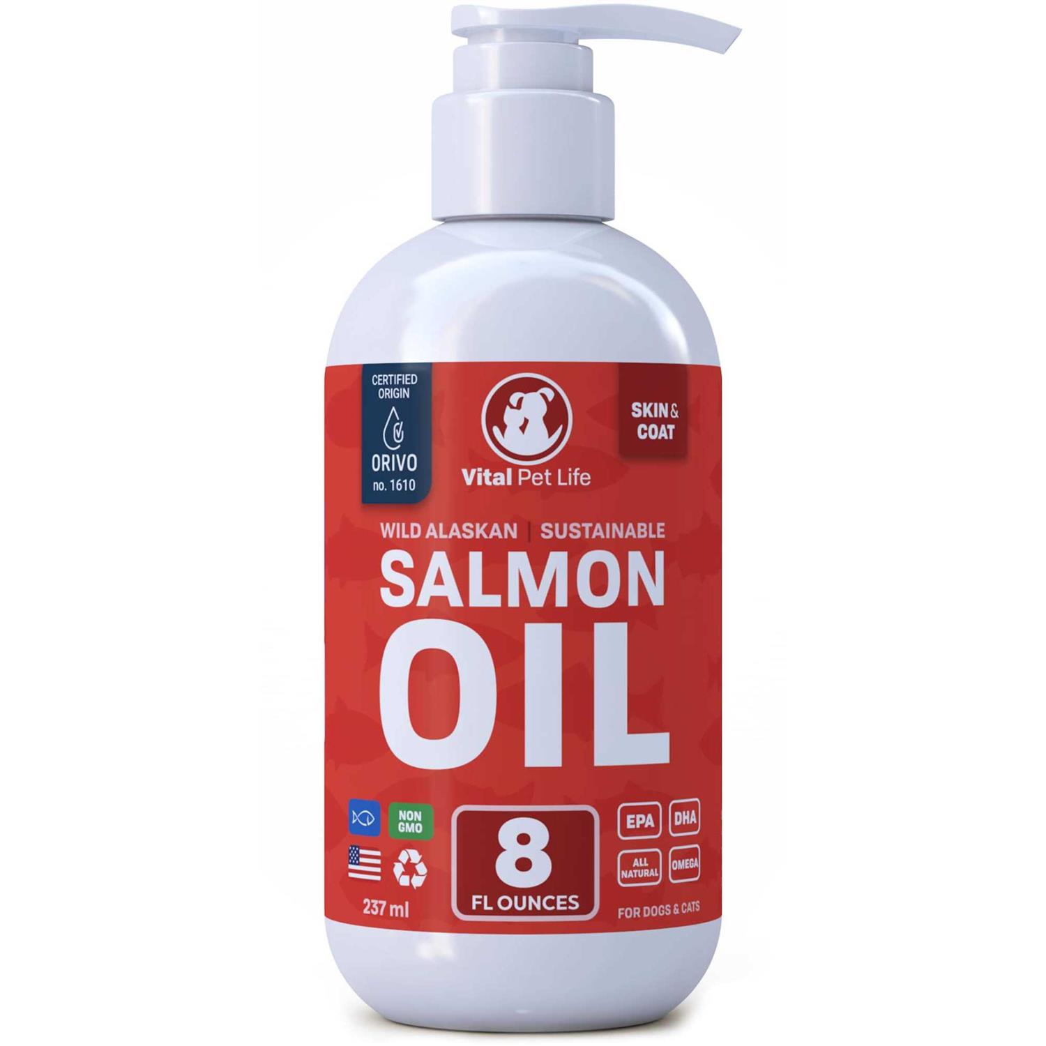 Vital Pet Life Salmon Oil for Dogs & Cats Healthy Skin & Coat Fish Oil