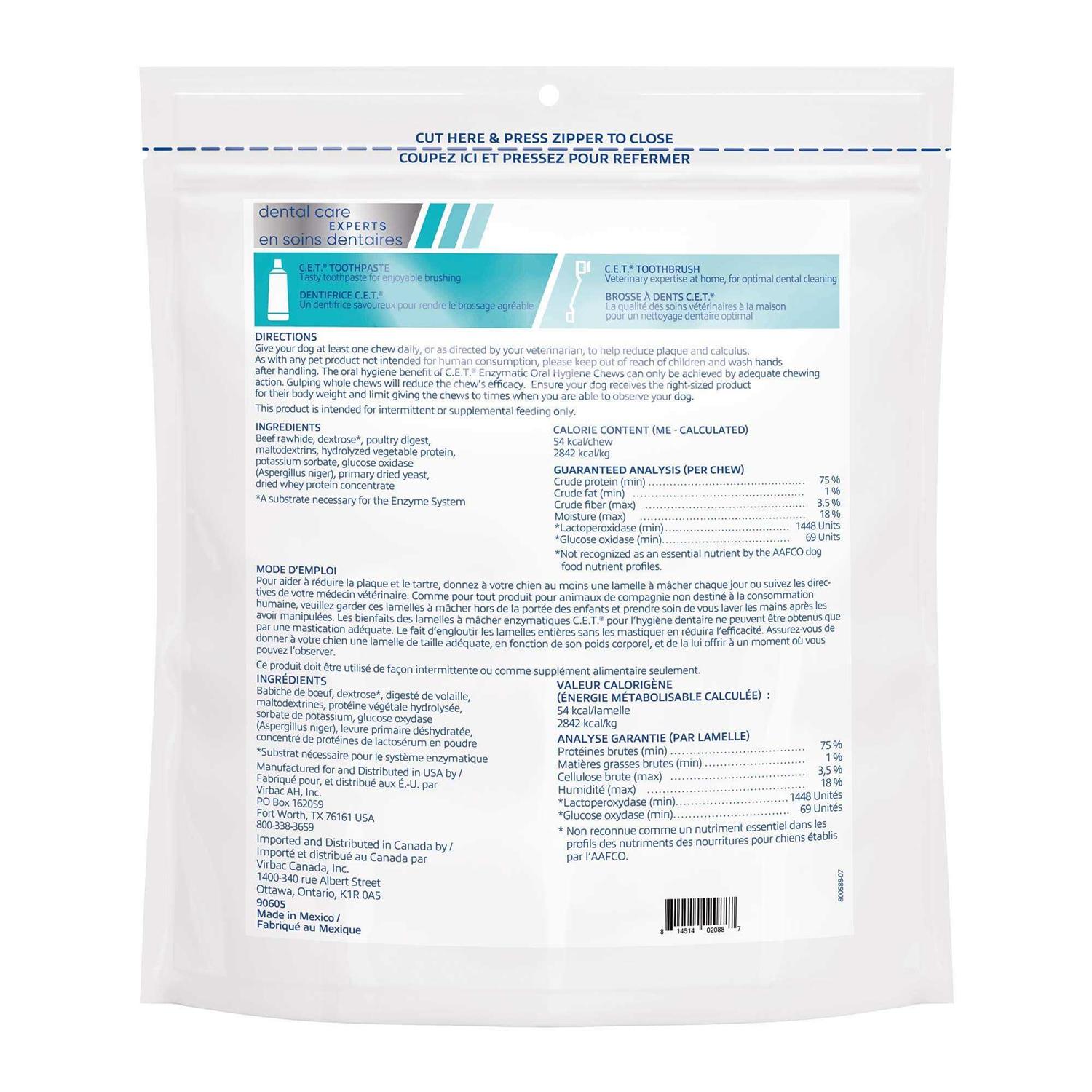 Alternative view of Virbac C.E.T. Enzymatic Oral Hygiene Chews for Dogs