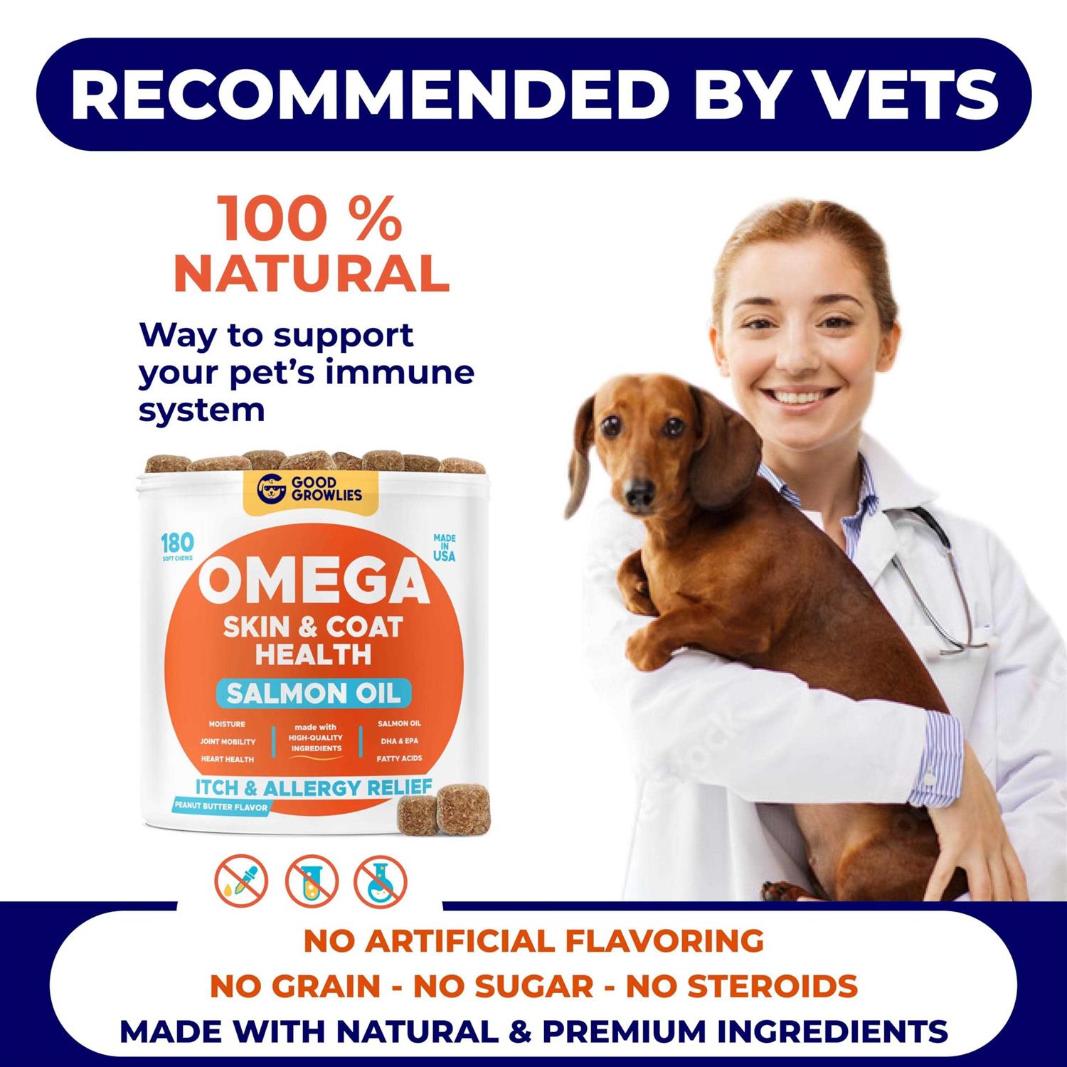 Alternative view of GOODGROWLIES Omega 3 Alaskan Fish Oil Treats for Dogs Dry&Itchy Skin Relief + Allergy Support