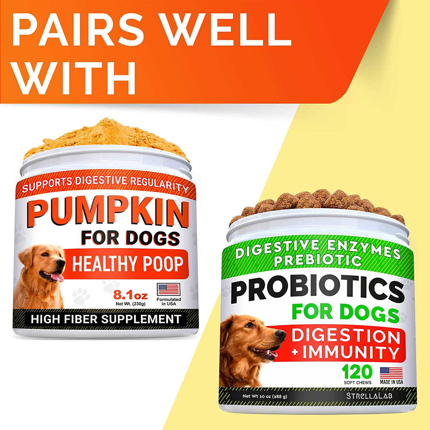 Alternative view of StrellaLab Pumpkin High Fiber Stool Consistency Powder Digestive Supplement for Dogs