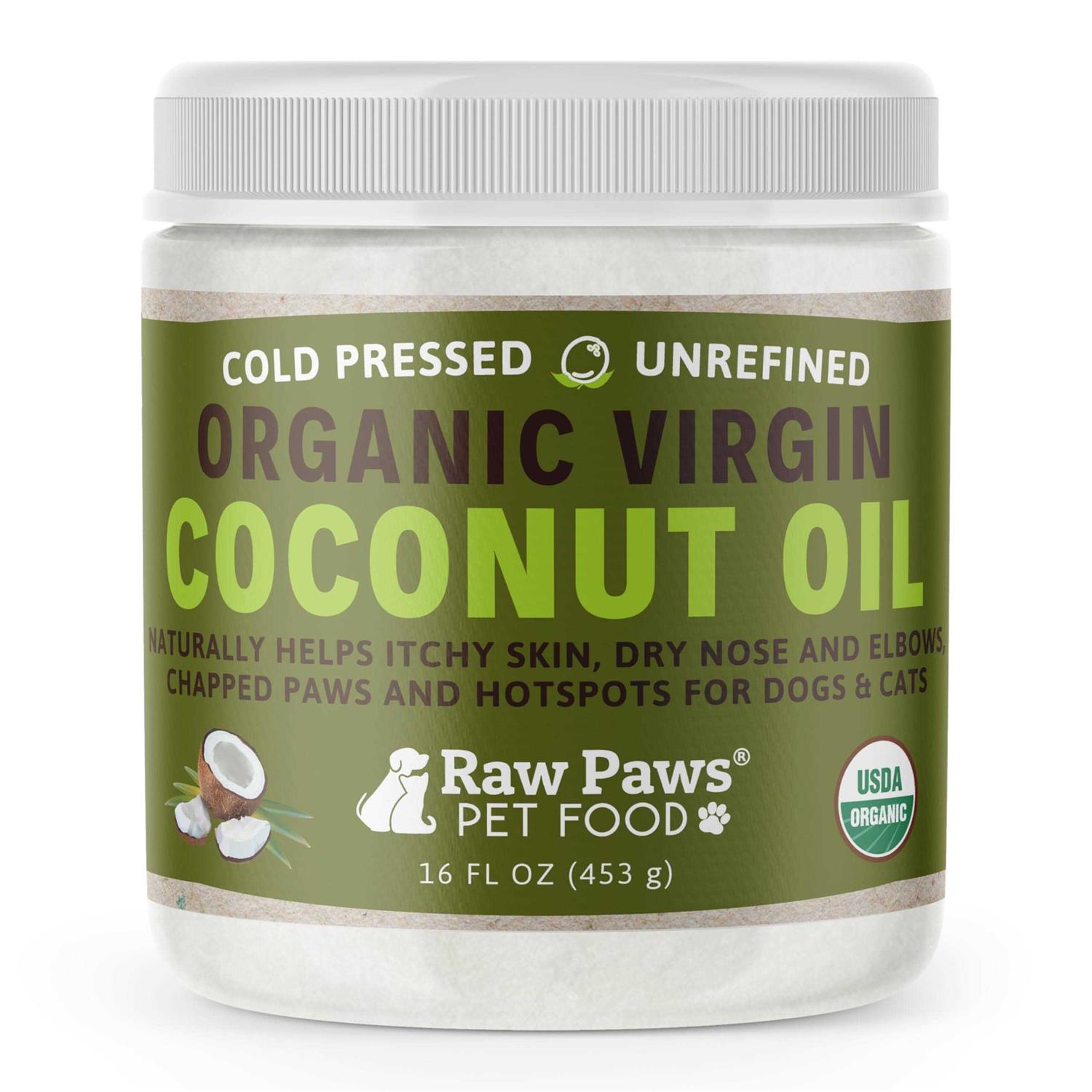 Raw Paws Organic Coconut Oil for Dogs & Cats Treatment for Itchy Skin