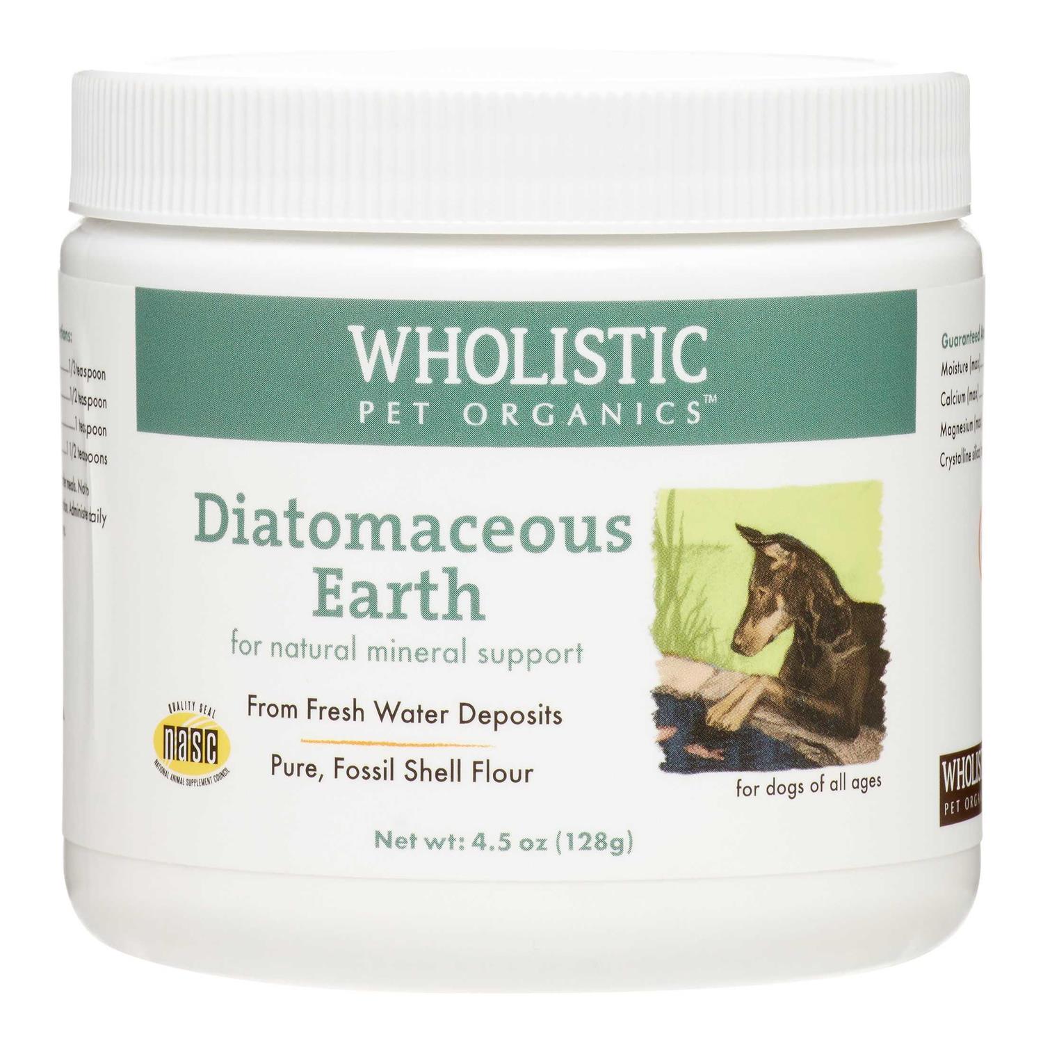 Wholistic Pet Organics Diatomaceous Earth Powder Supplement for Dogs & Cats, 4-oz jar