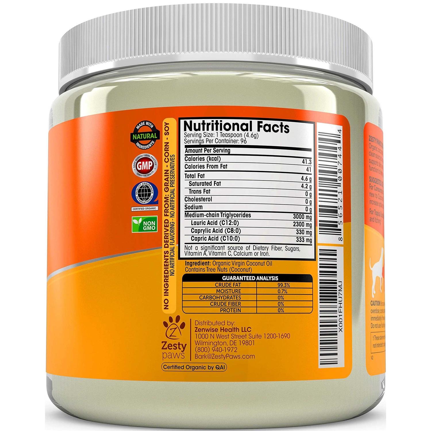 Alternative view of Zesty Paws Organic Coconut Oil for Dogs
