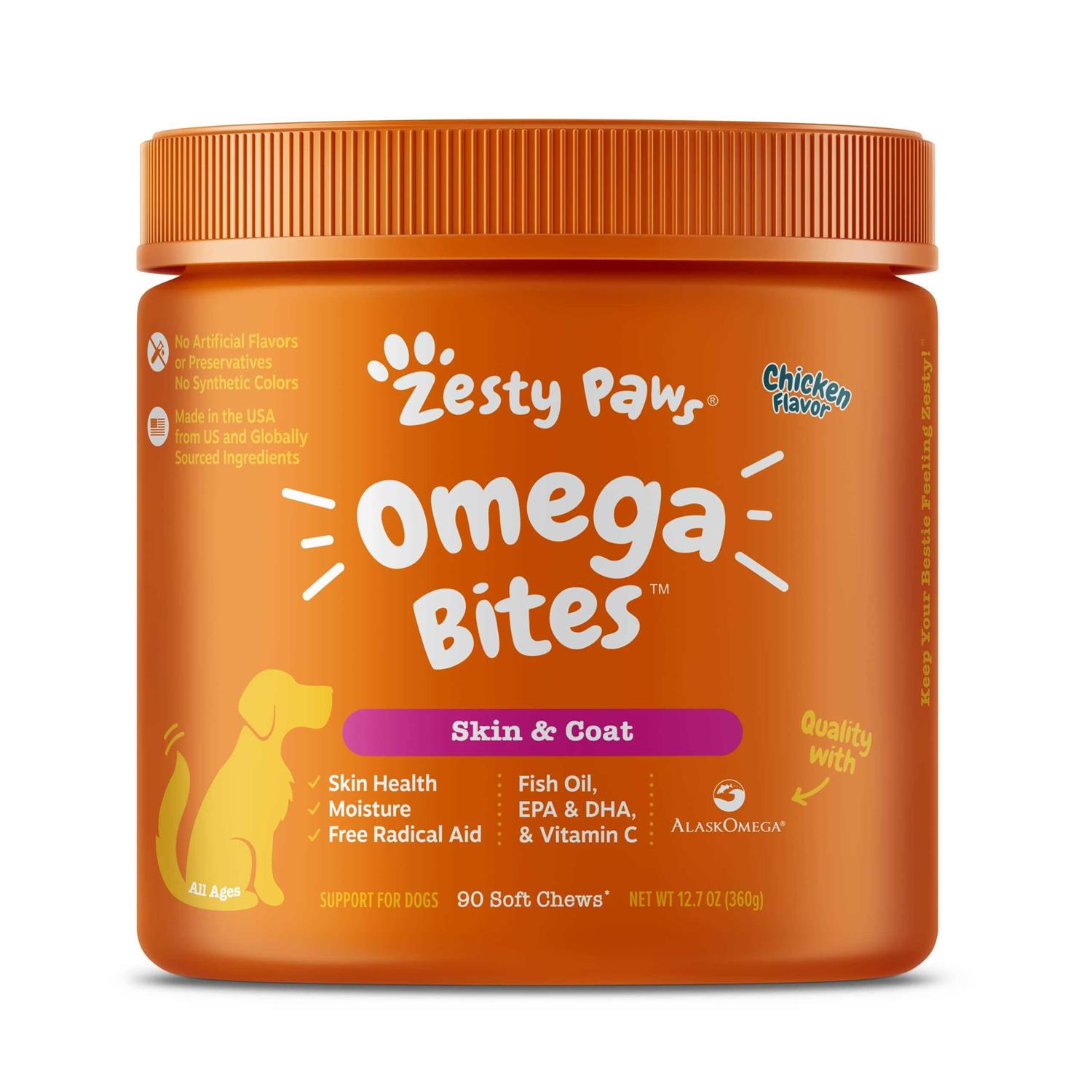 Zesty Paws Omega Bites for Dogs Skin