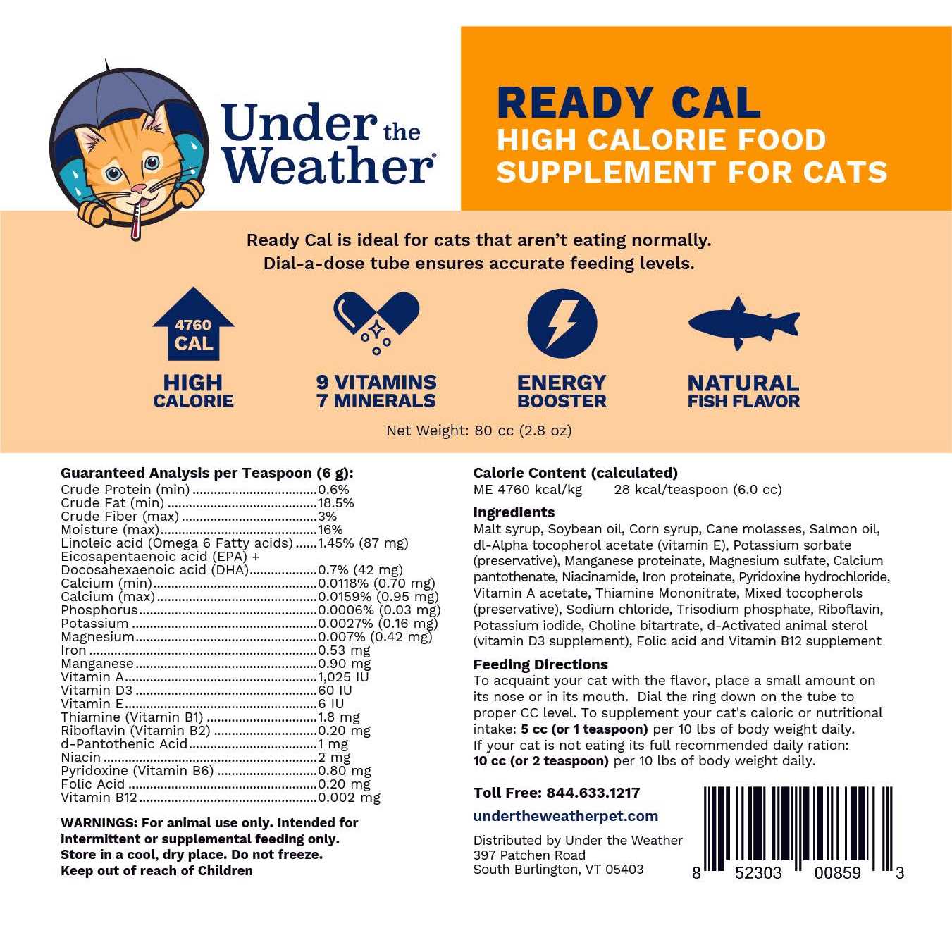 Alternative view of Under the Weather Ready Cal High Calorie Food Supplement for Cats
