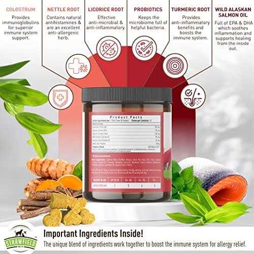 Alternative view of Strawfield Pets Super Dog Allergy Relief Soft Chews with Pre & Probiotics & Colostrum More Salmon Fish Oil for Dogs Natural Supplement for Dry Itch