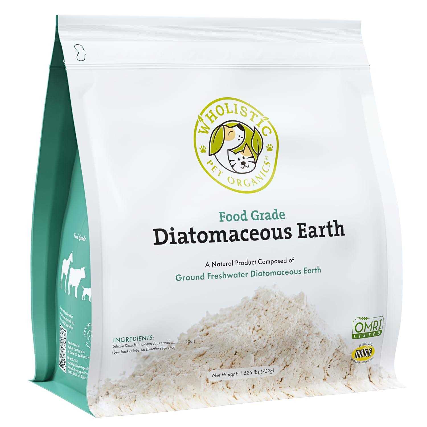 Wholistic Pet Organics Diatomaceous Earth Powder Supplement for Dogs & Cats