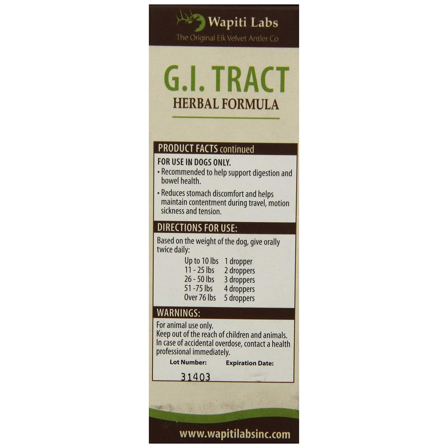 Alternative view of Wapiti Labs Dog Gi Tract Formula