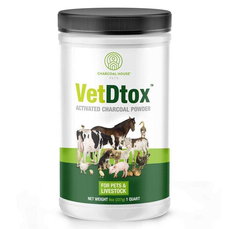 1qt VetDtox Activated Charcoal Powder for Pets & Livestock for poisonings