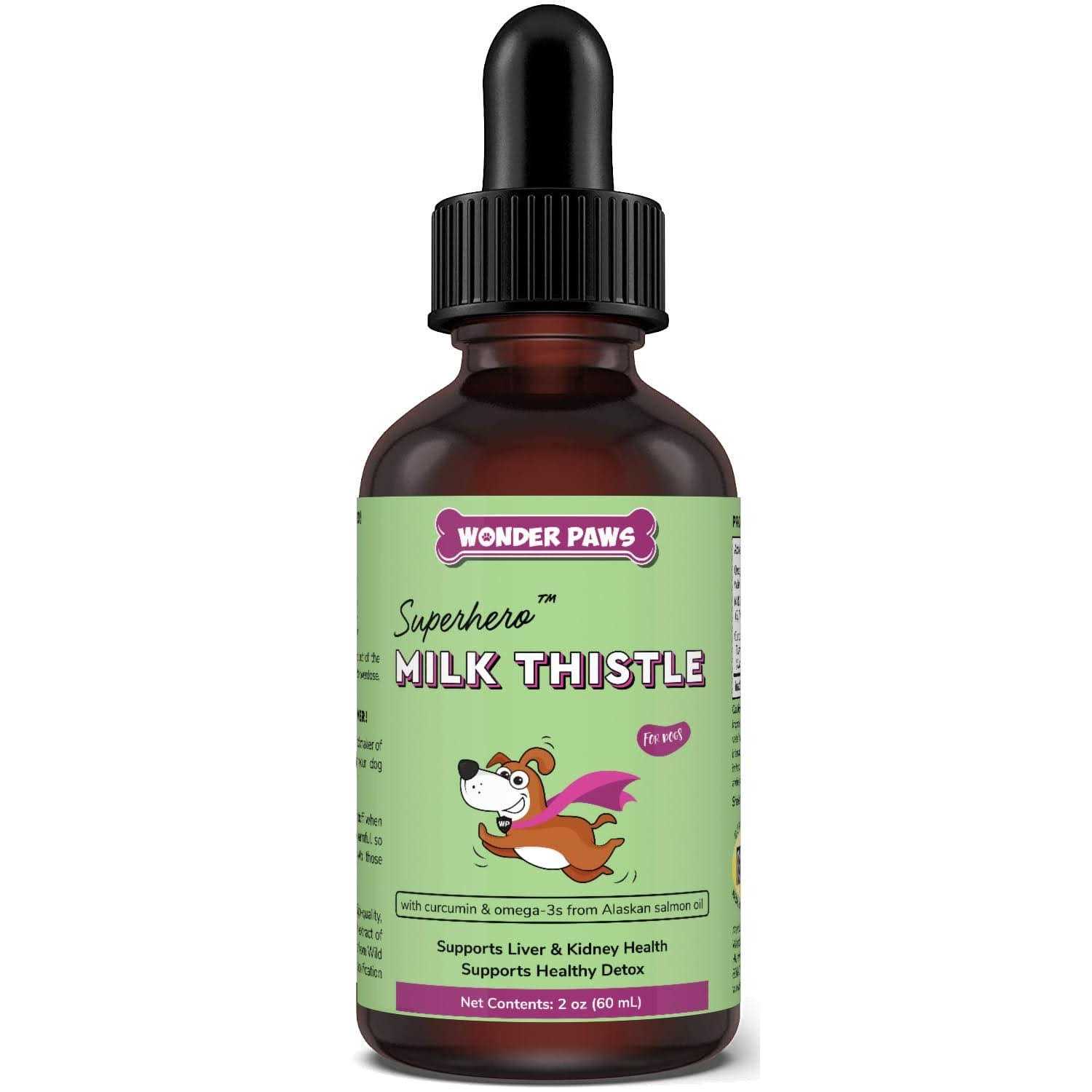Wonder Paws Milk Thistle Liver Support for Dogs Supports Kidney Function for Pets