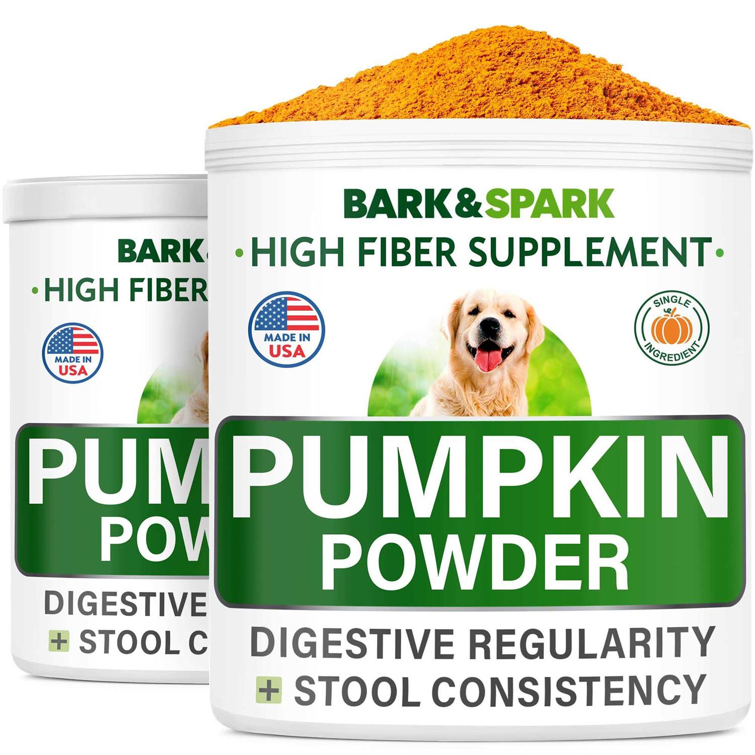 Bark&Spark Pumpkin for Dogs 8.1oz Powdered Fiber Supplement and Stool Softener