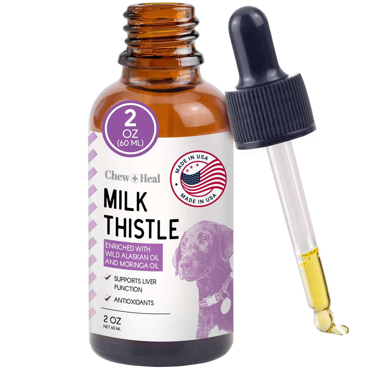 Chew + Heal 2 oz Milk Thistle with Moringa Oil and Wild Alaskan Salmon Oil – Liver Support
