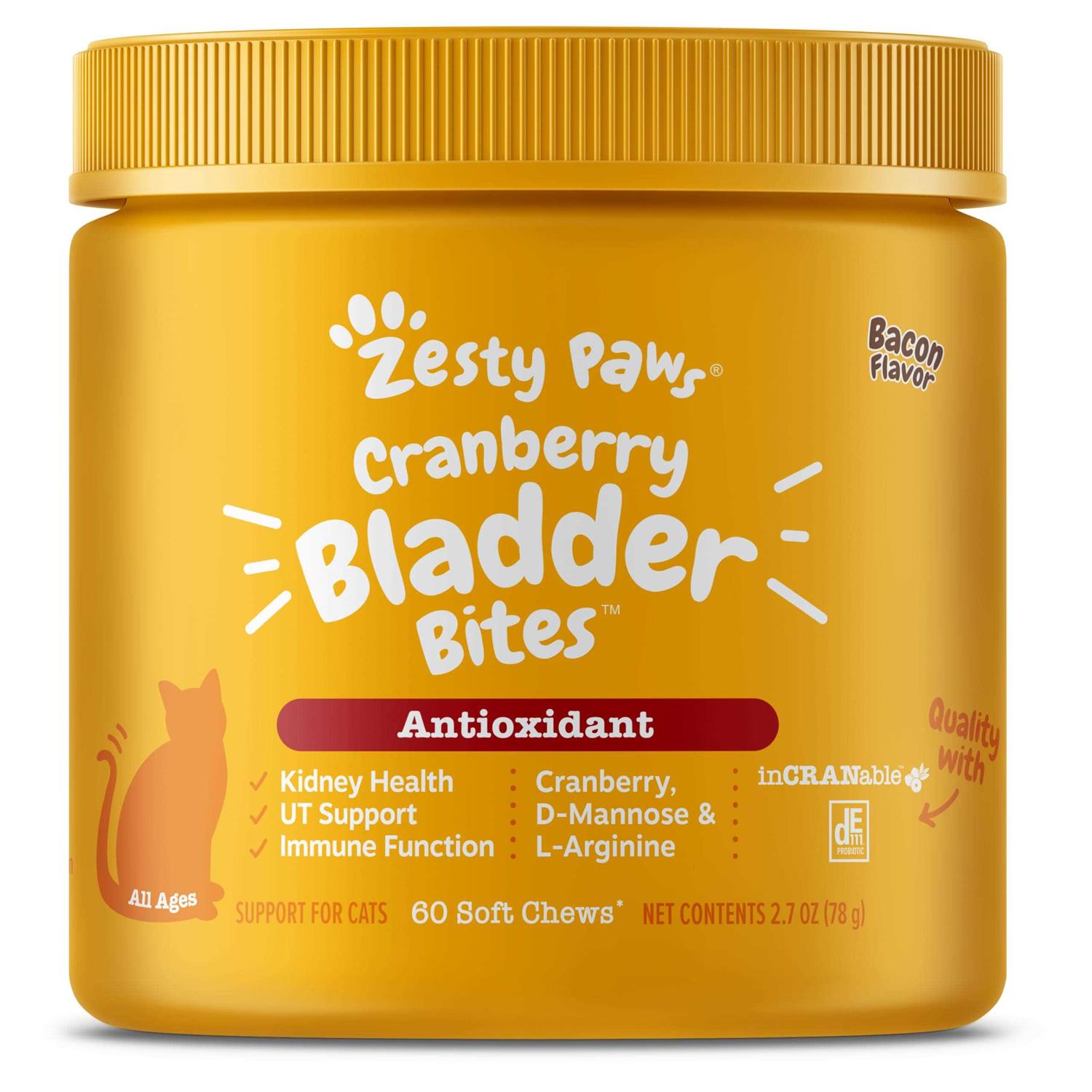 Zesty Paws Cranberry Bladder Bites for Cats Kidney & Urinary Tract Health