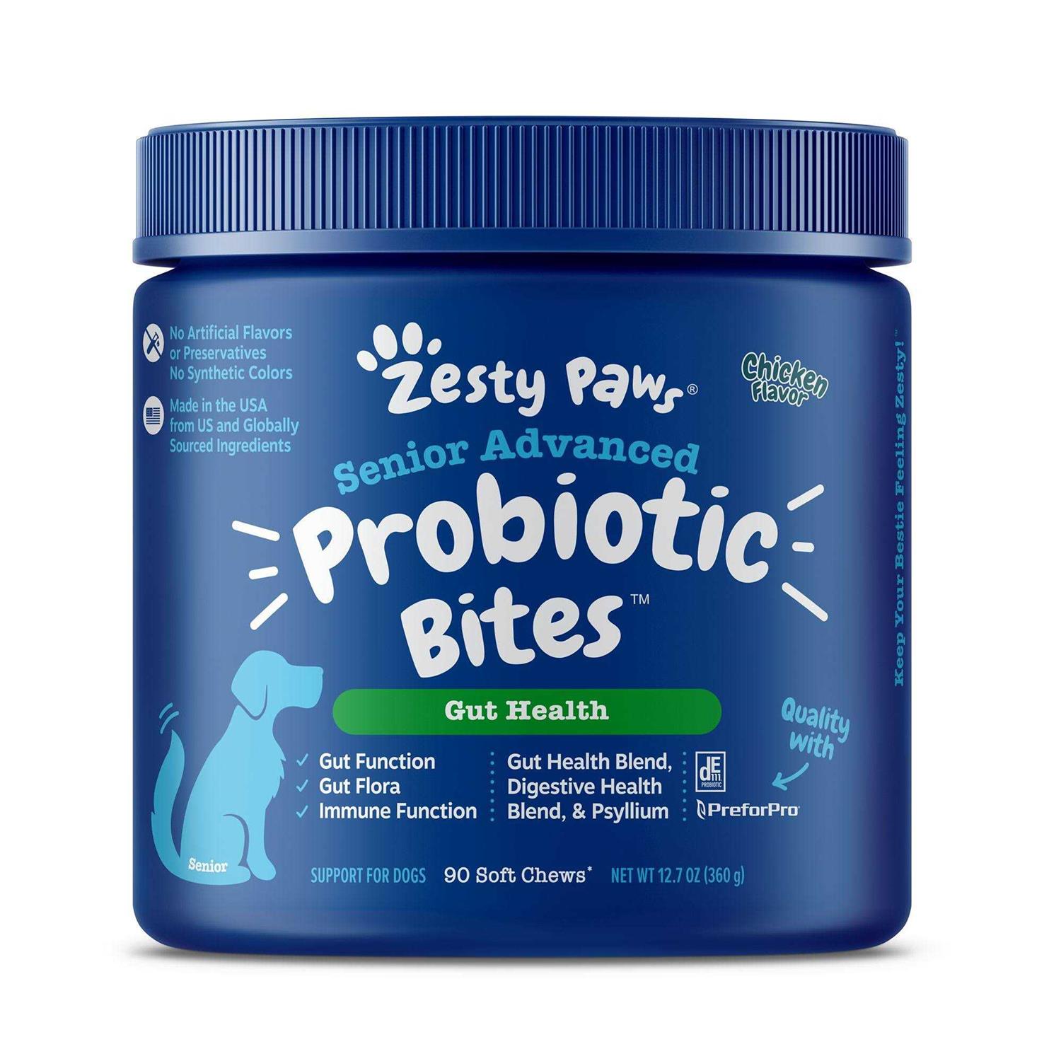 Zesty Paws Advanced Probiotic Bites for Dogs