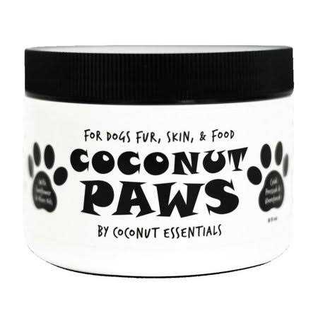 Coconut Paws Coconut Oil for Dogs Skin, Hair, Ears, Teeth, and Nails. Organic Cold Pressed unrefined Coconut Oil, Virgin Olive Oil and Sunflower Oil