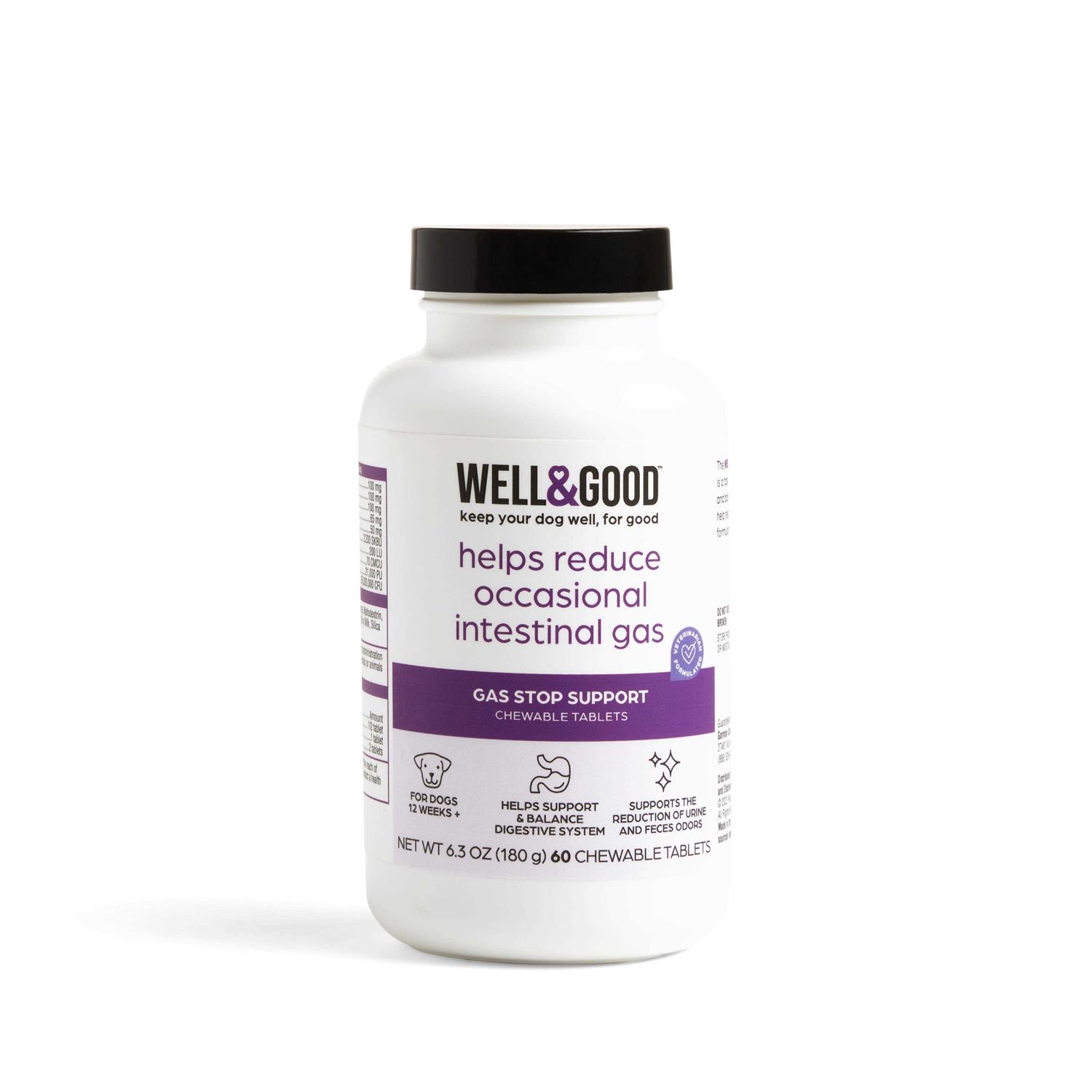 Well & Good Dog Gas Stop Chewable Tablets