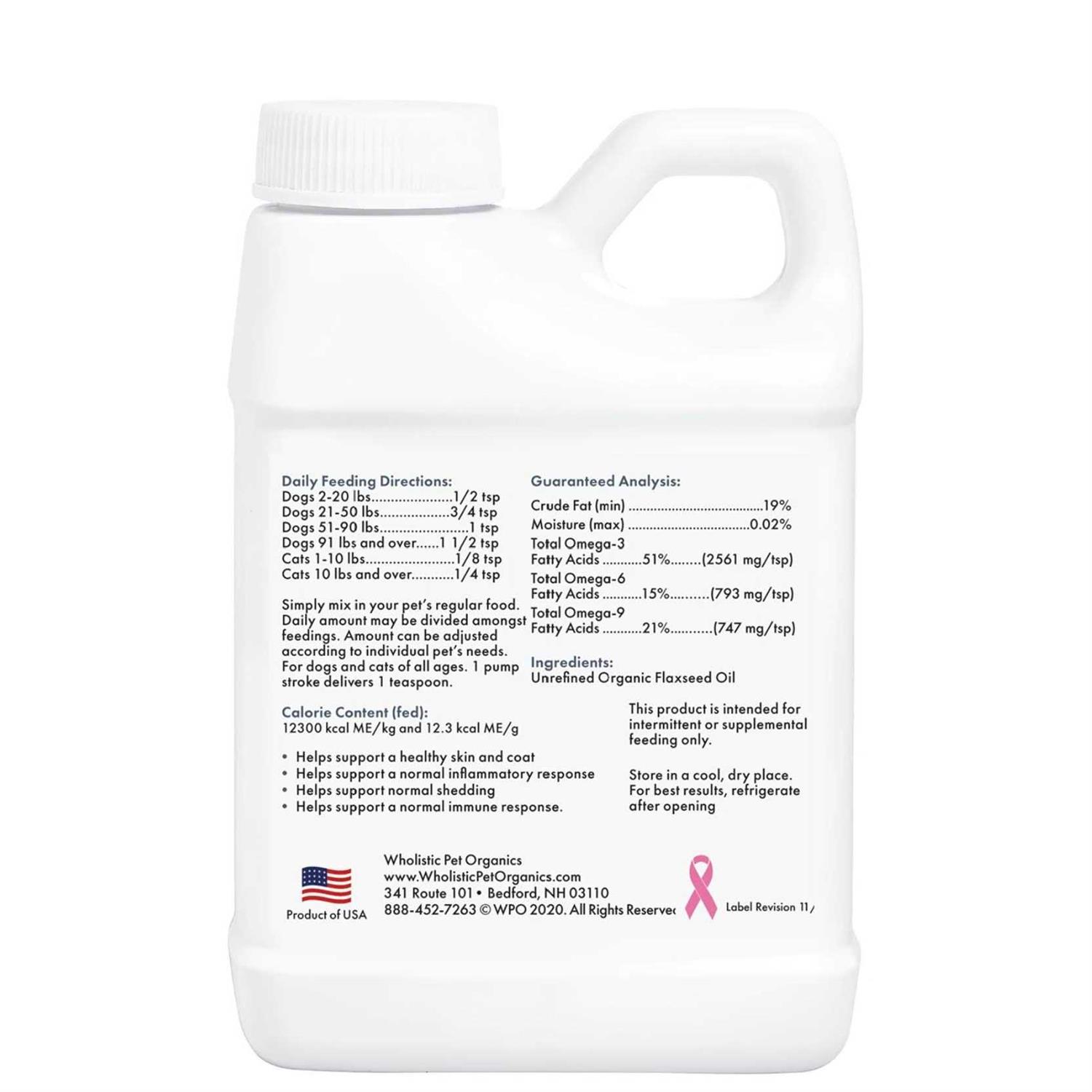 Alternative view of Wholistic Pet Organics Flax Seed Oil
