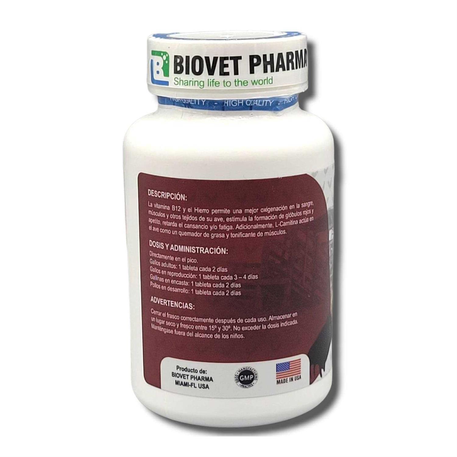 Alternative view of Super b12 5500 100 tab con Hierro,LUVAROBLLC L -Carnitina Vitamin for Rooster