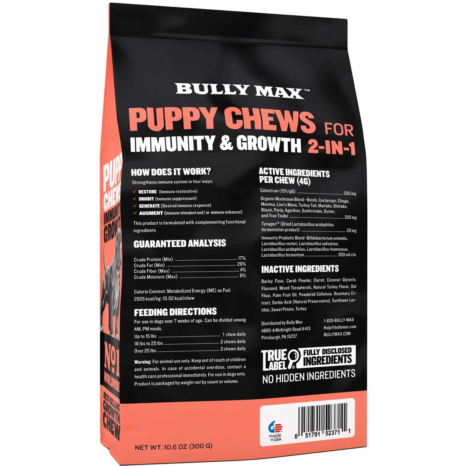 Alternative view of Bully Max 2-in-1 Puppy Chews for Immunity and Growth