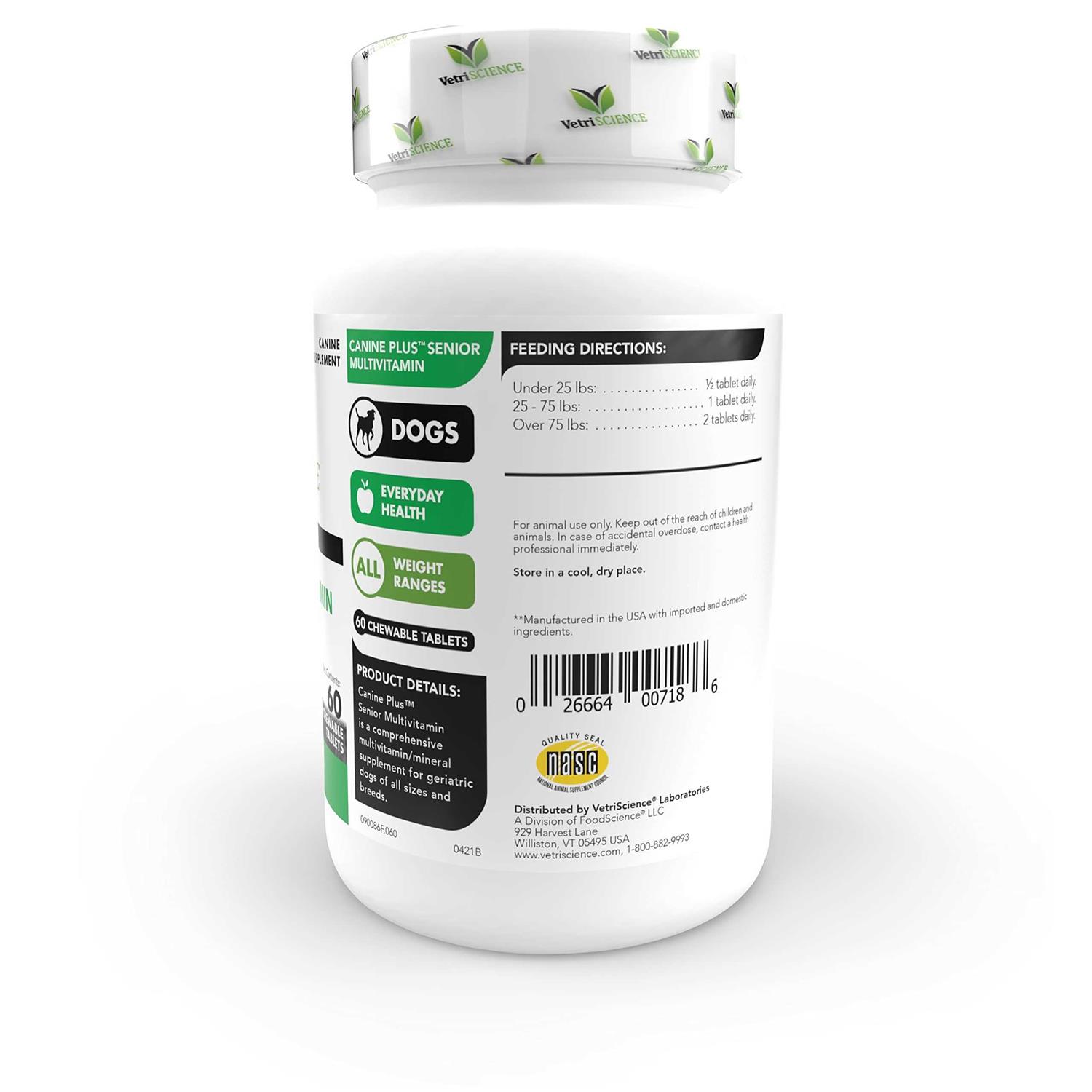 Alternative view of VetriScience Canine Plus Senior Multivitamin