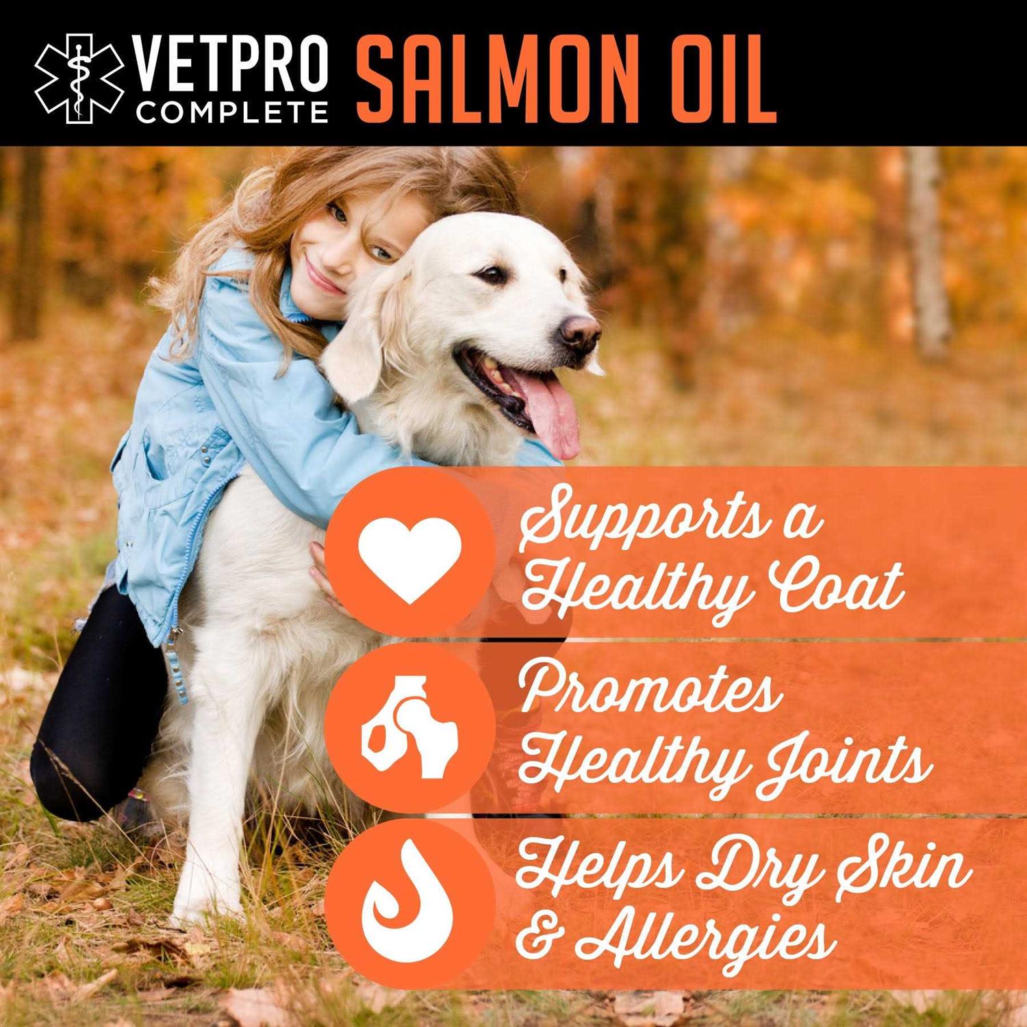 Alternative view of VetPro Complete VetPro 100% Pure Wild Alaskan Salmon Oil Supplement for Dogs & Cats 16 Ounces
