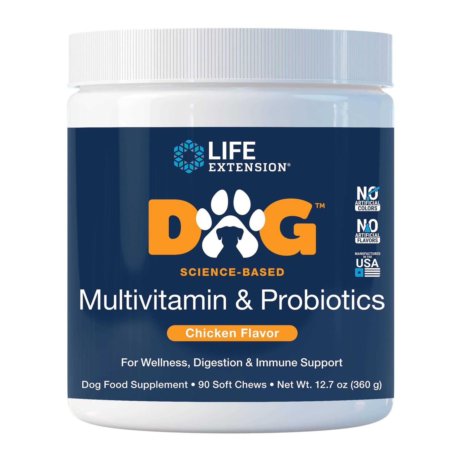 Life Extension Dog Multivitamin & Probiotics
