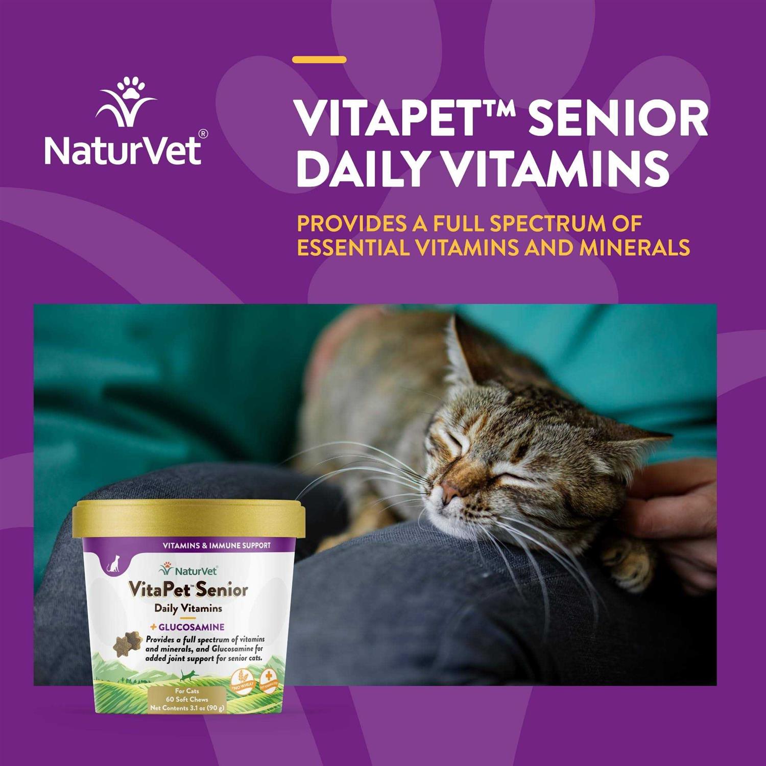 Alternative view of NaturVet VitaPet Senior Daily Vitamins Plus Glucosamine Cat Soft Chews