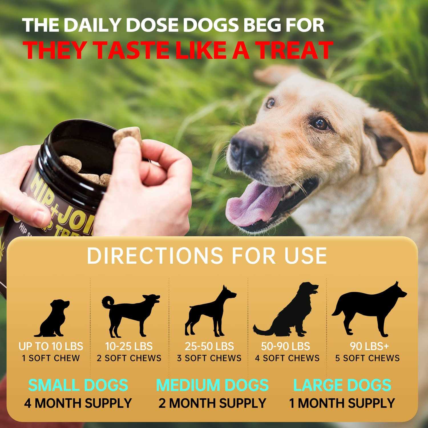 Alternative view of Hemp Hip and Joint Supplement for Dogs Glucosamine for Dogs