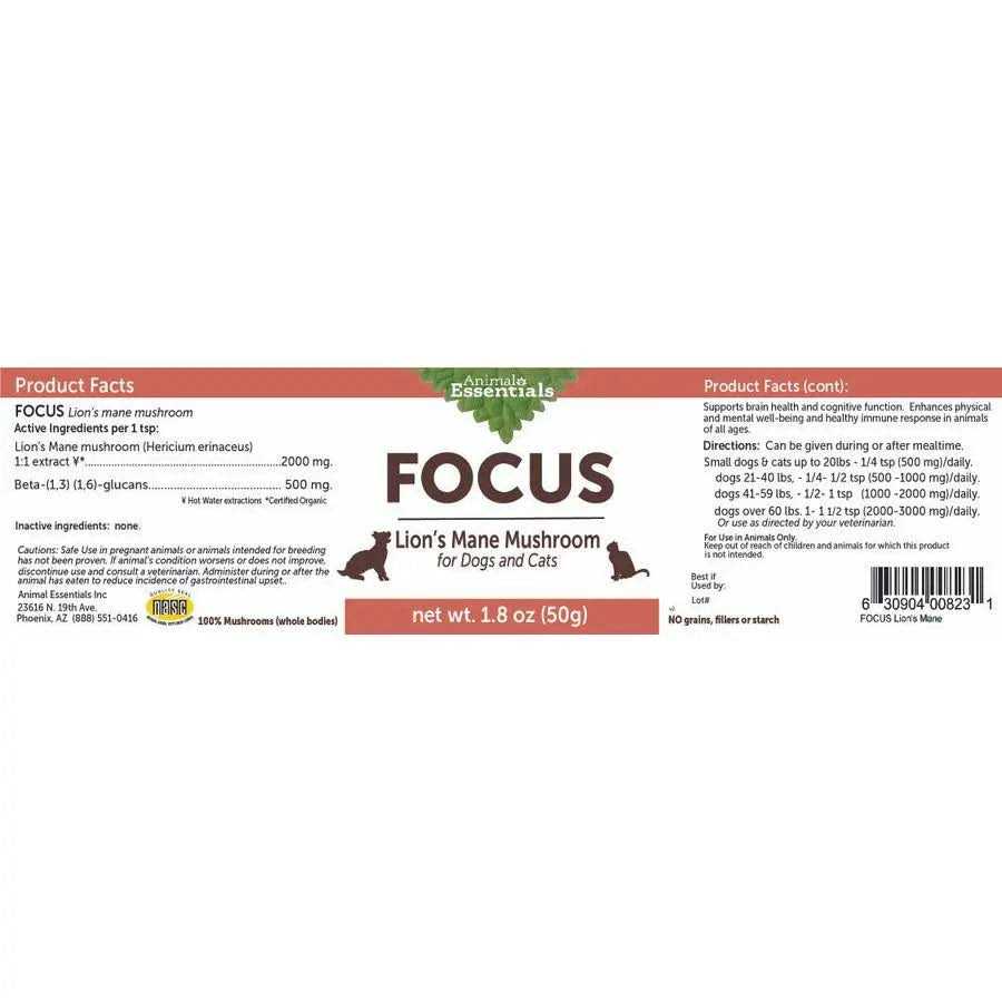 Alternative view of Animal Essentials Focus Lions Mane Cat & Dog Vitamin Supplement