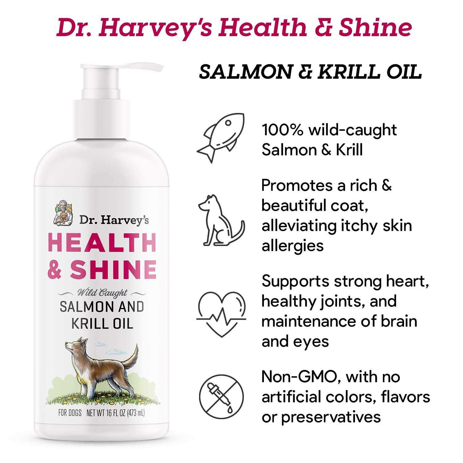 Alternative view of Dr. Harvey's Health & Shine Salmon & Krill Oil 16oz