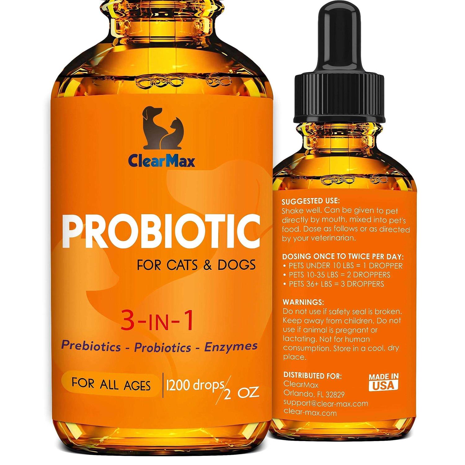 Clear Max Probiotics for Dogs Cat Probiotic Great Dog Probiotics and Digestive Enzymes for Pet