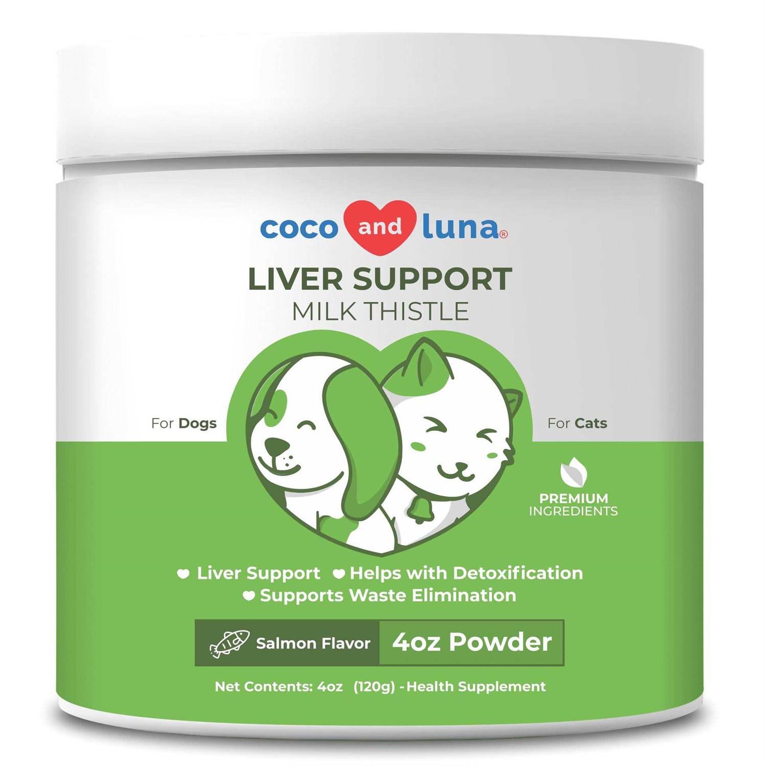 Coco and Luna Milk Thistle for Cats 4oz Powder Natural Liver Support for Cats