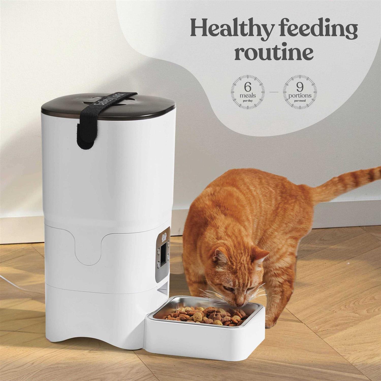 Alternative view of Pitpet Smart Automatic Cat Feeder 6-L Reliable Automatic Cat Food Dispenser with Display LCD Screen for Easy Set Up -Portion Control Automatic Dog