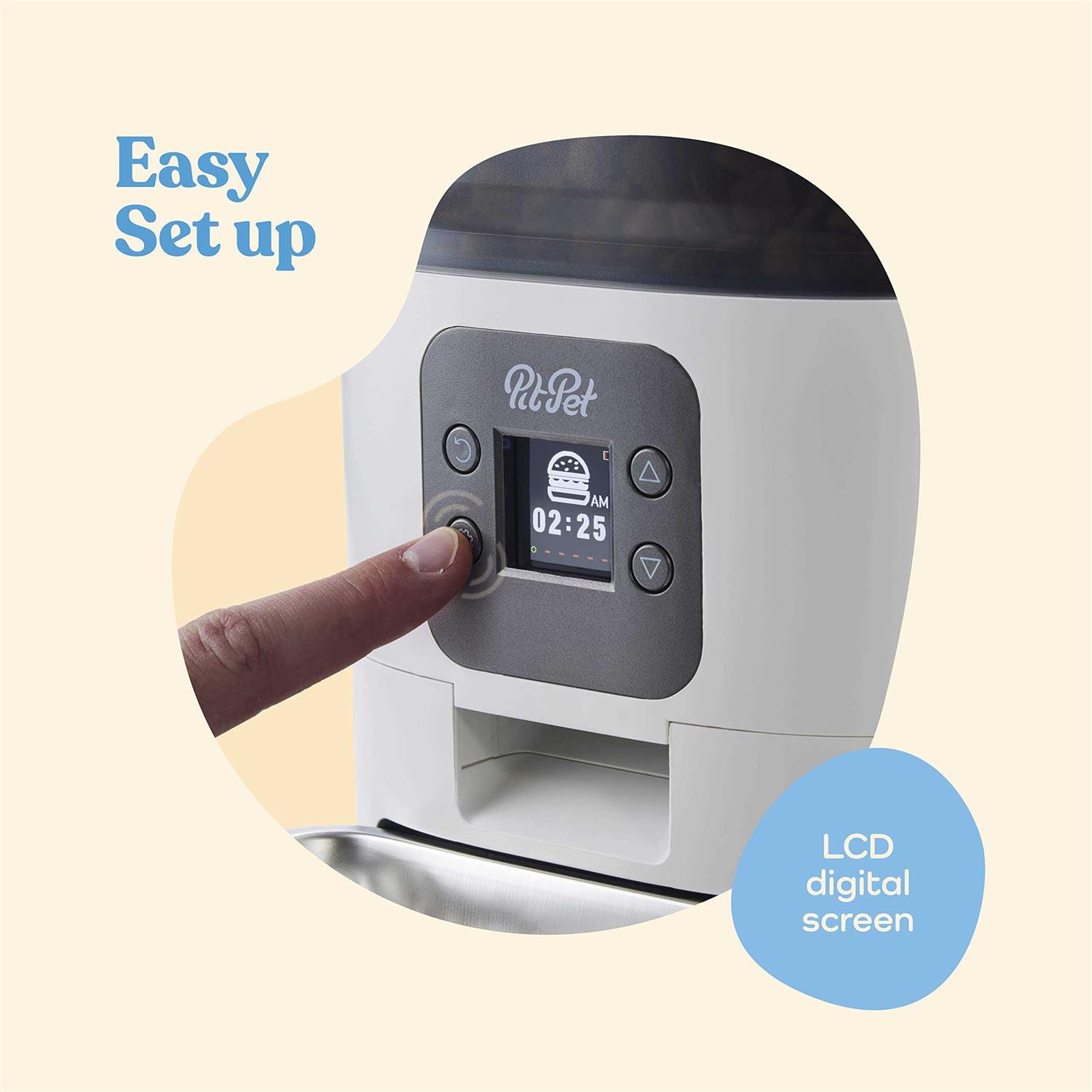 Alternative view of Pitpet Smart Automatic Cat Feeder 6-L Reliable Automatic Cat Food Dispenser with Display LCD Screen for Easy Set Up -Portion Control Automatic Dog
