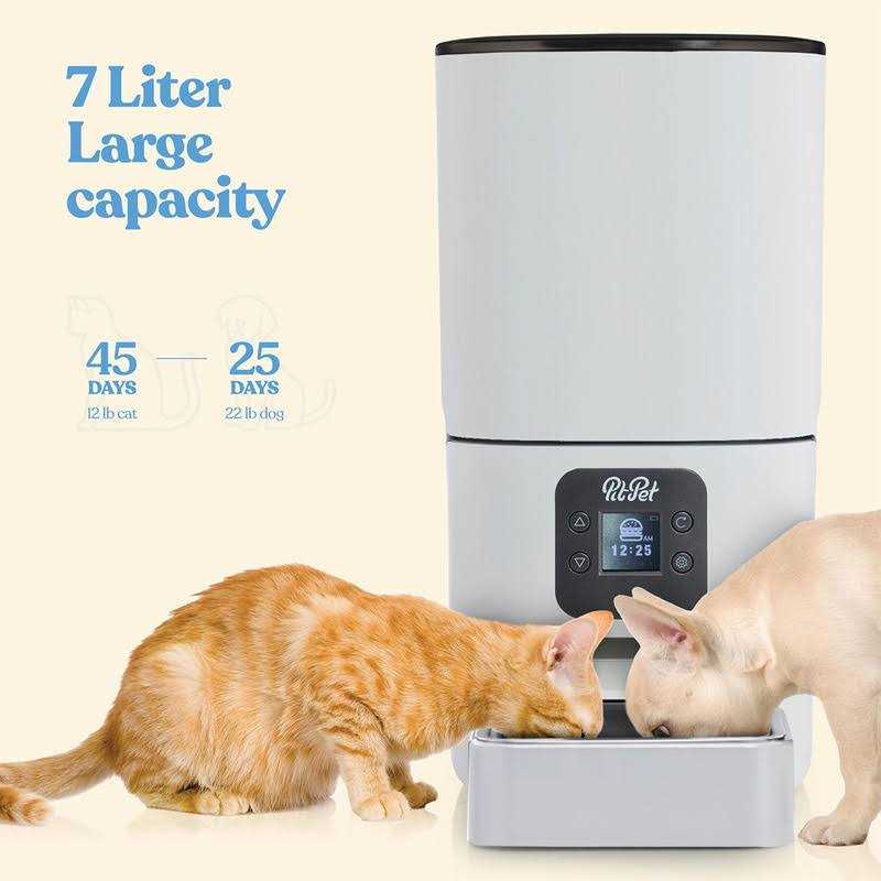 Alternative view of Pitpet Smart Automatic Cat Feeder 6-L Reliable Automatic Cat Food Dispenser with Display LCD Screen for Easy Set Up -Portion Control Automatic Dog