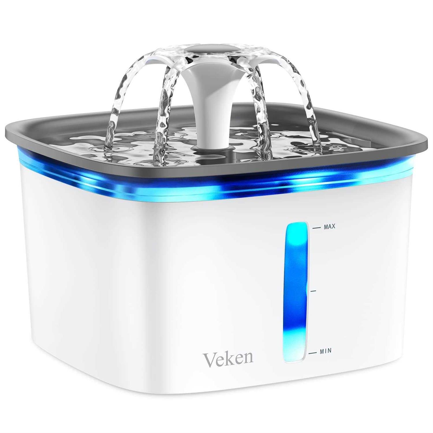 Veken 95oz/2.8L Pet Fountain Automatic Cat Water Fountain Dog Water Dispenser with Smart Pump for Cats