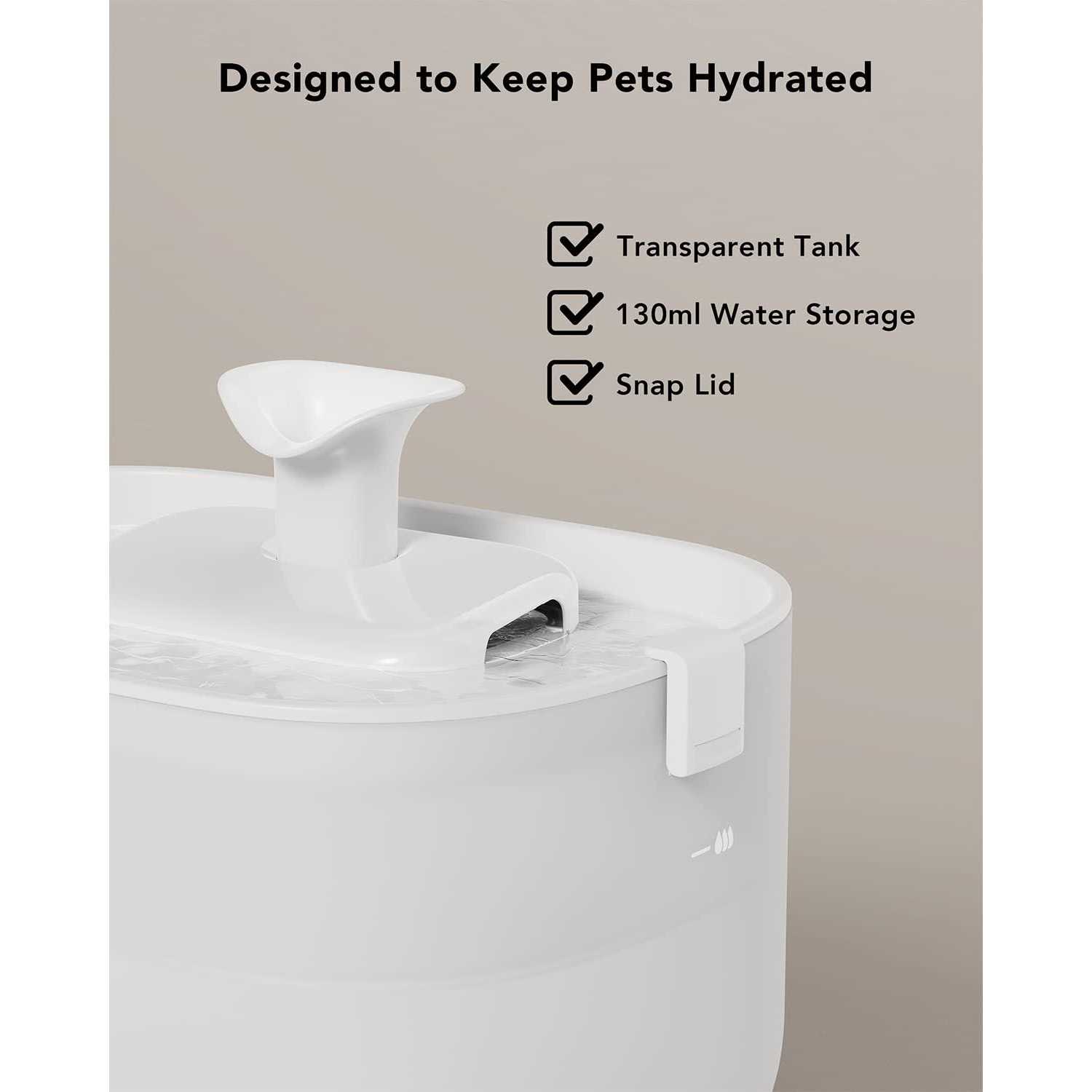 Alternative view of PETLIBRO Cat Water Fountain with Wireless Pump 2.5L/84oz Dockstream Automatic Pet Water Fountain