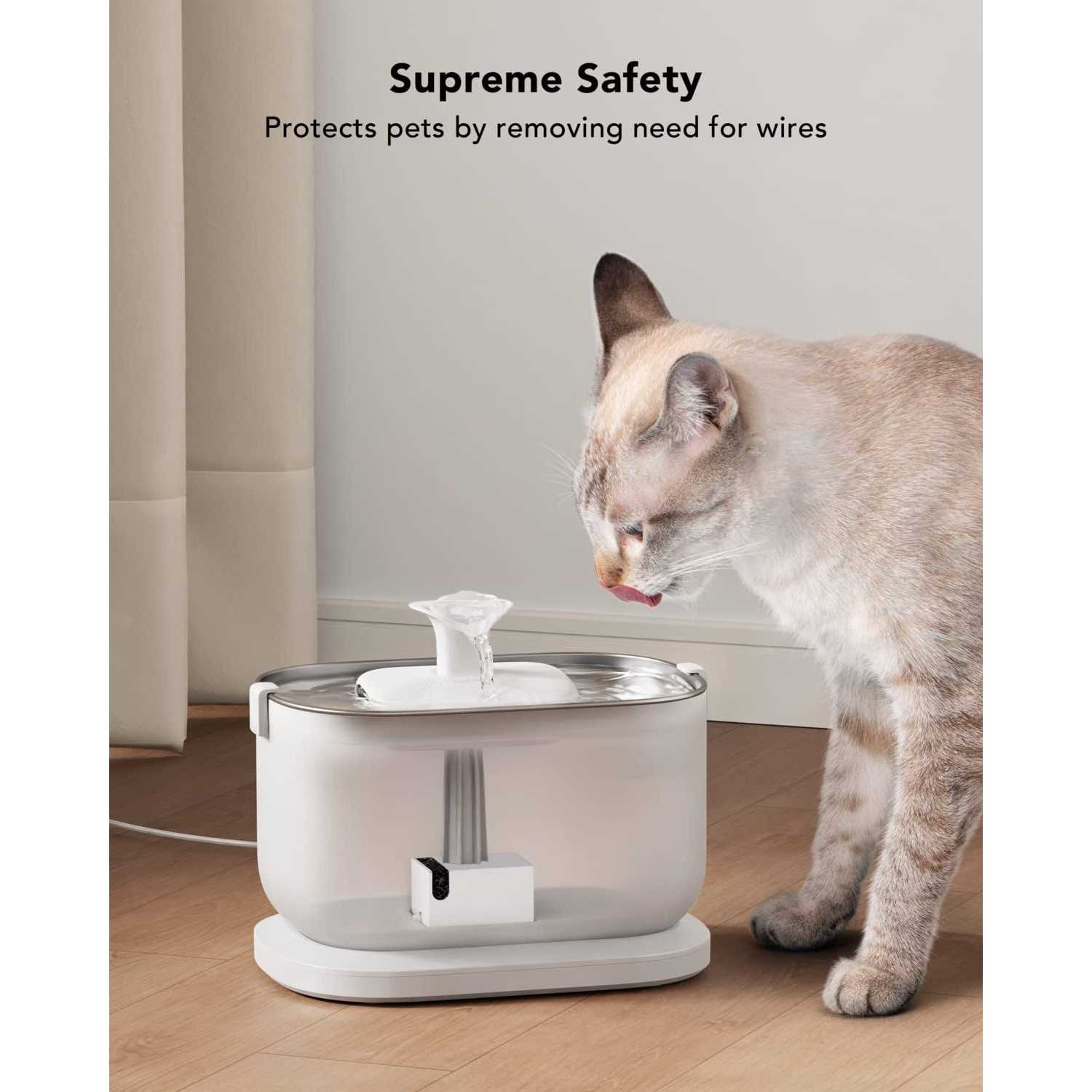 Alternative view of PETLIBRO Cat Water Fountain with Wireless Pump 2.5L/84oz Dockstream Automatic Pet Water Fountain