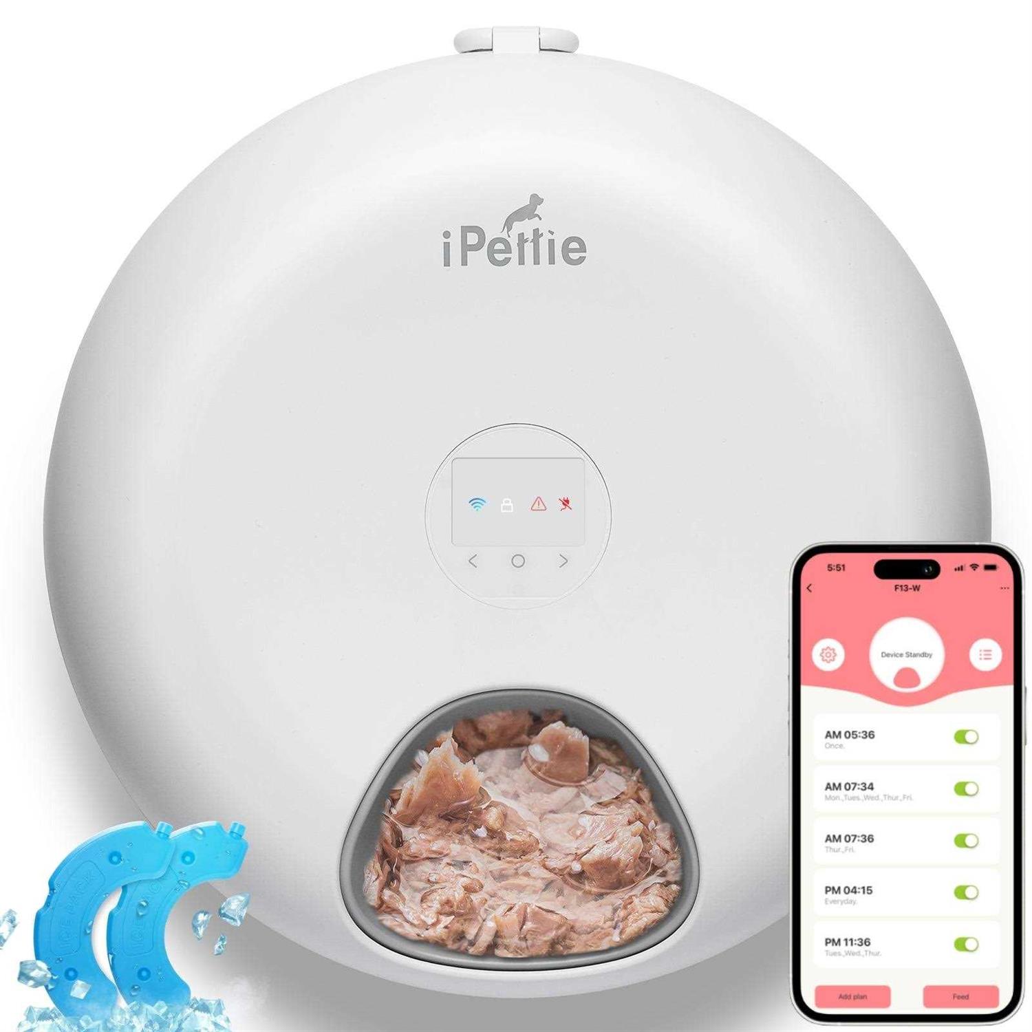 Alternative view of iPettie Donuts Frost 6 Meal Cordless Automatic Pet Feeder