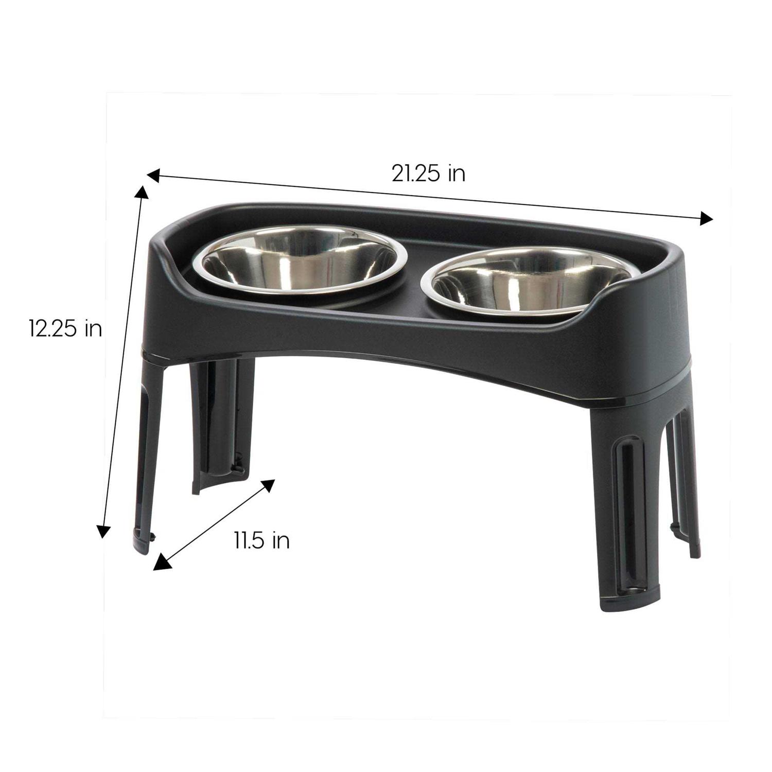 Alternative view of Iris USA 12 inch Elevated Dog Bowls with Two 2 Qt Stainless Steel Bowls and Removable Legs