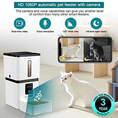 Alternative view of DoHonest Automatic Dog Feeder with Camera 5G WiFi Easy Setup 8L Motion Detection Smart Cat Food Dispenser 1080P HD Video Recording 2-Way Audio