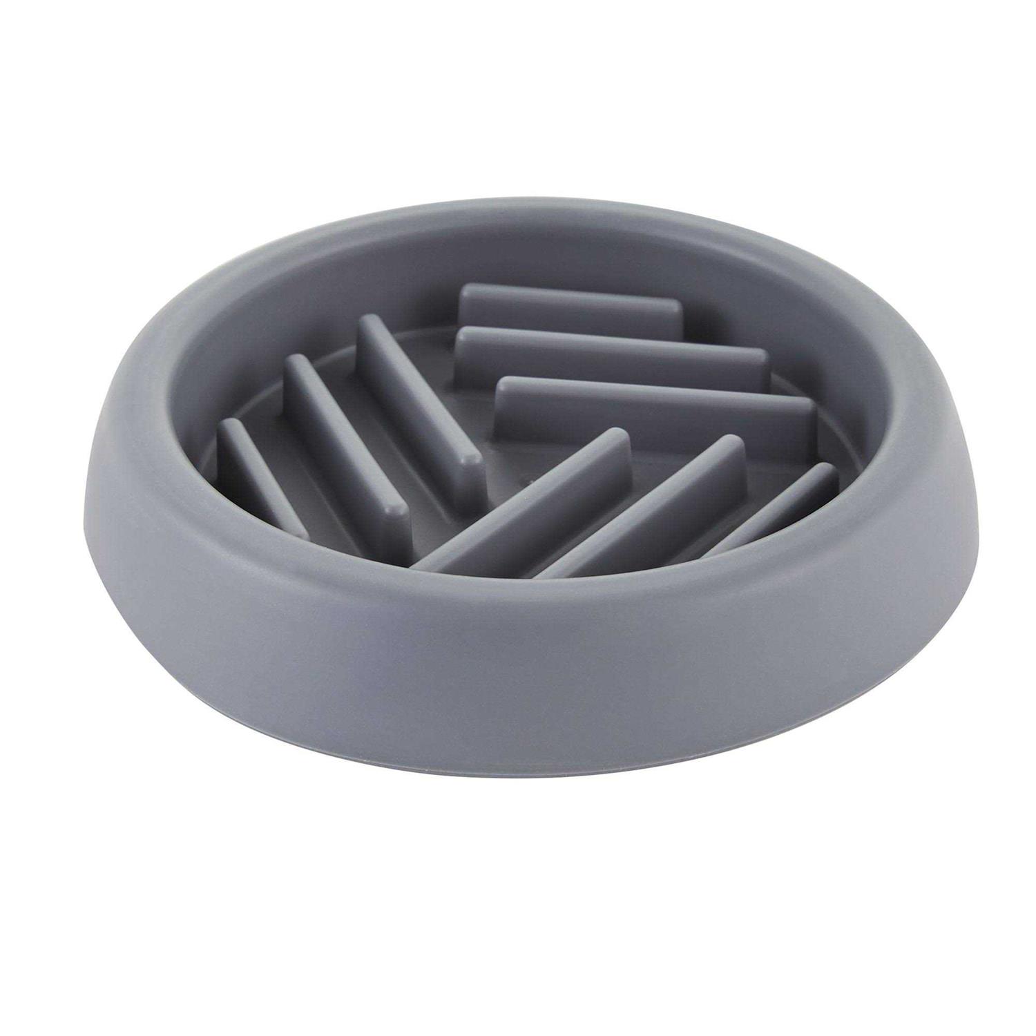 Top Paw Grey Puzzle Slow-Feeder Dog Bowl