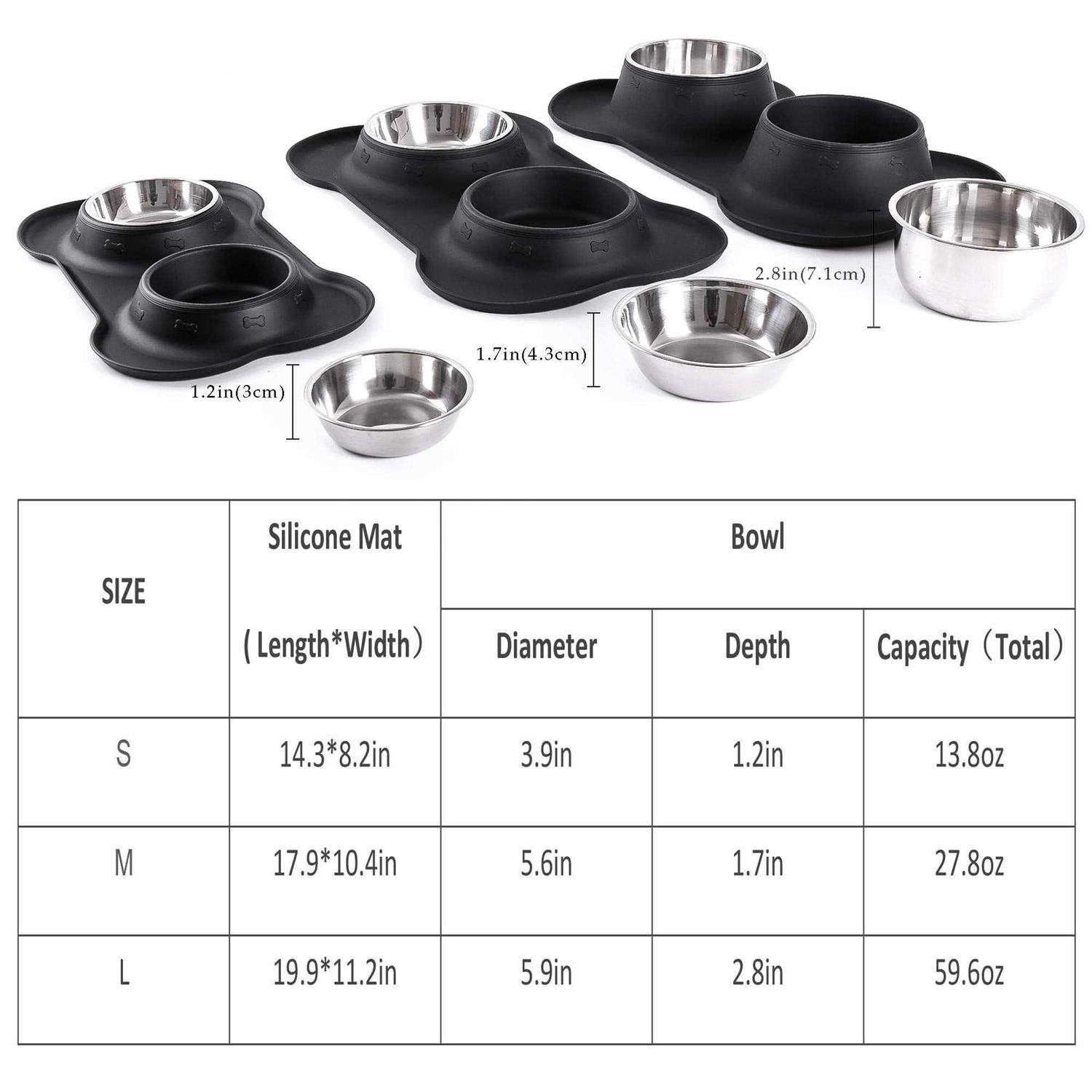 Alternative view of Hubulk Pet Dog Bowls 2 Stainless Steel Dog Bowl with No Spill Non-Skid Silicone Mat + Pet Food Scoop Water and Food Feeder Bowls for Feeding