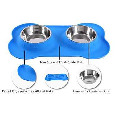 Alternative view of Hubulk Pet Dog Bowls 2 Stainless Steel Dog Bowl with No Spill Non-Skid Silicone Mat + Pet Food Scoop Water and Food Feeder Bowls for Feeding