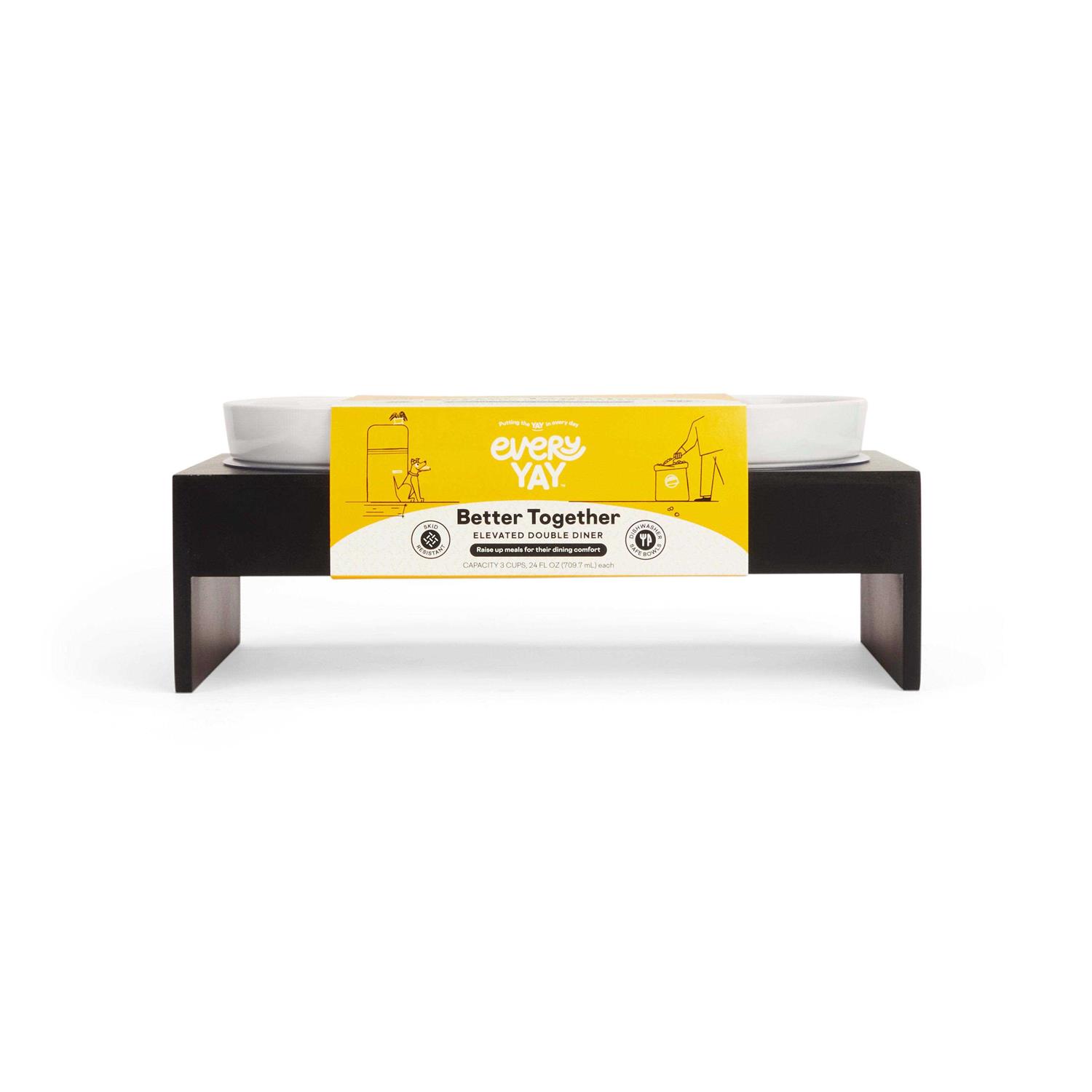 Alternative view of EveryYay Wood Double Diner for Dogs