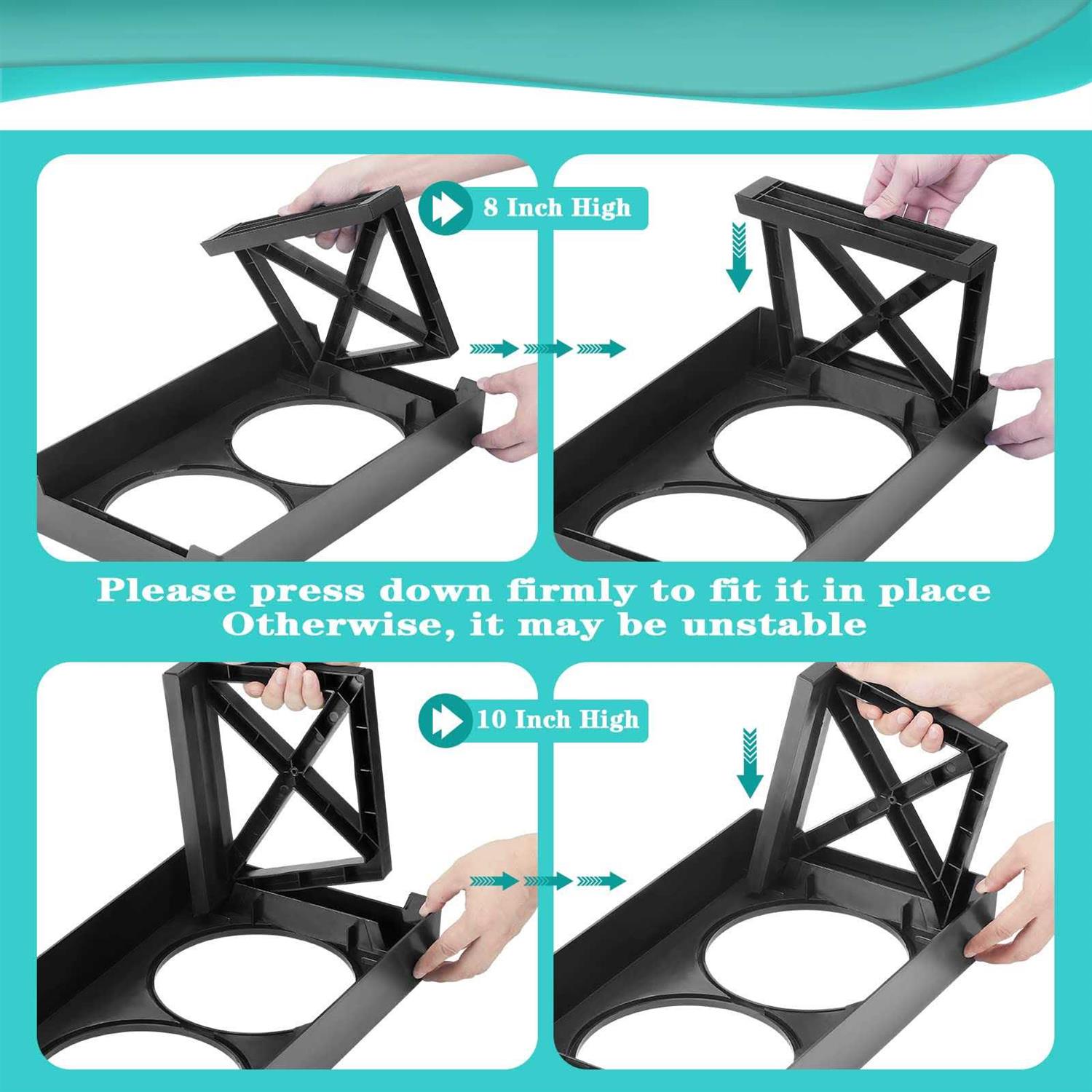 Alternative view of MDEHOPET Dog Bowl Stand for Small Medium Large Dogs 3 Adjustable Heights Elevated Dog Bowls Feeder with Slow Feeder Bowl 2 Stainless Steel Food