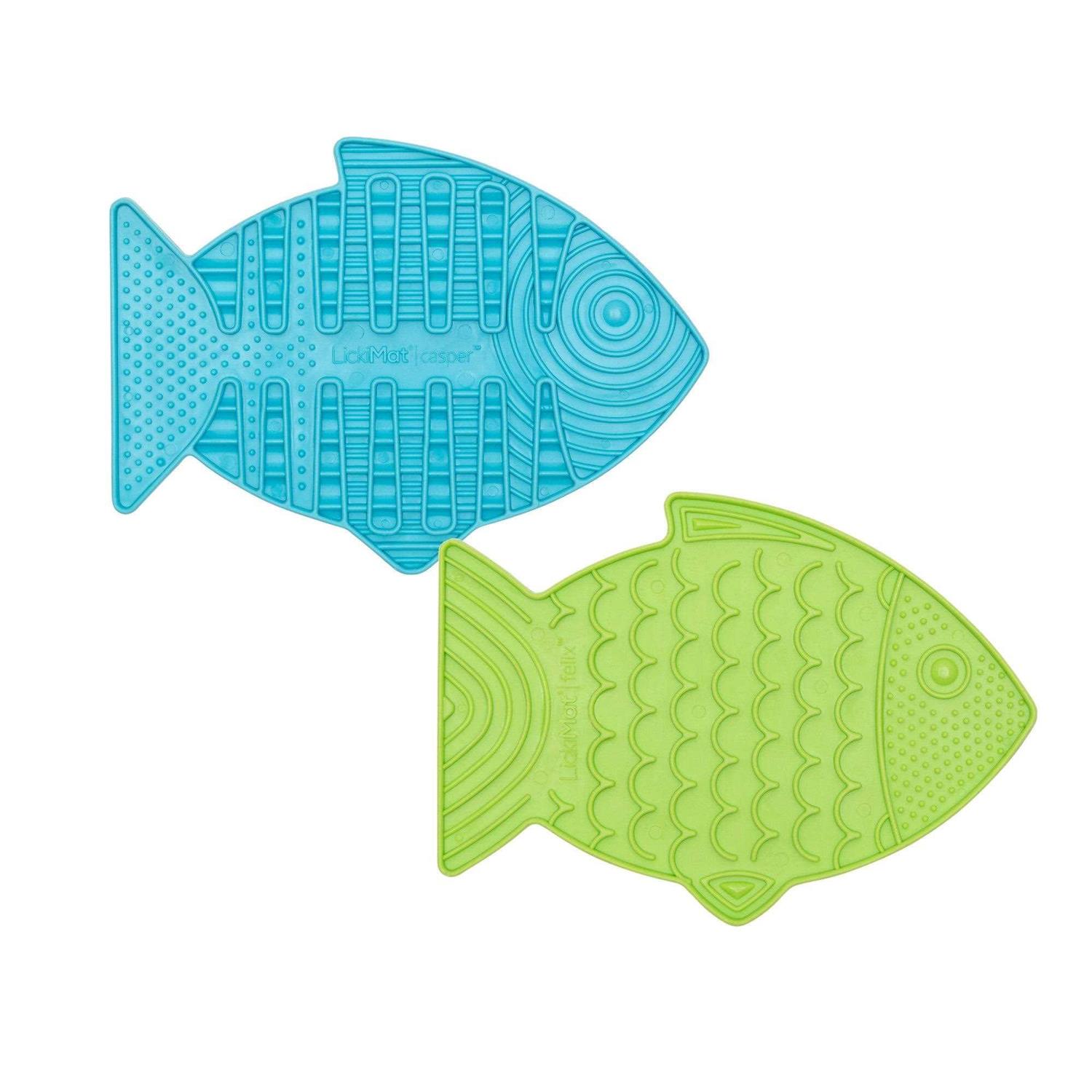 Alternative view of Lickimat Casper & Felix, Fish-Shaped Cat Slow Feeders Lick Mat, Boredom Anxiety Reducer