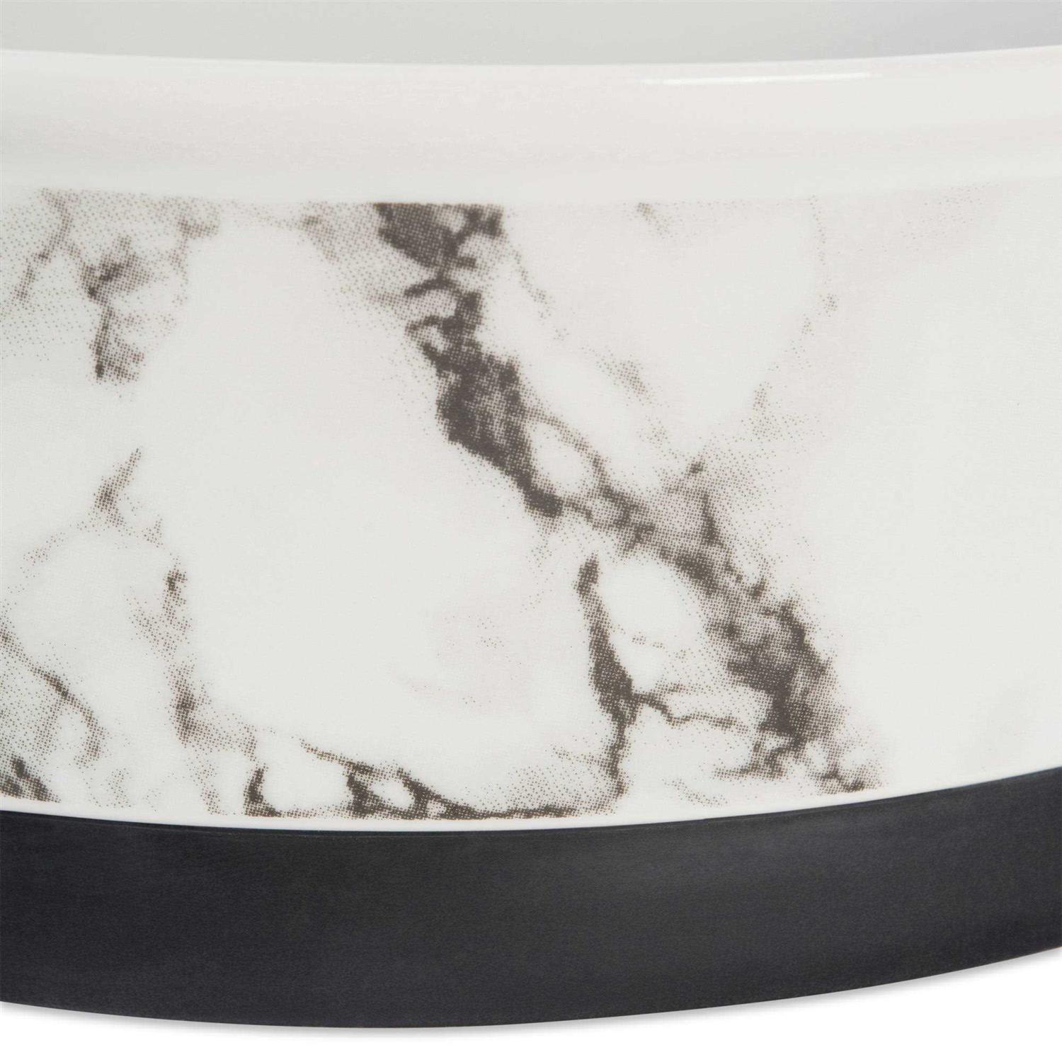 Alternative view of Bone Dry Pet Bowl White Marble Set/2